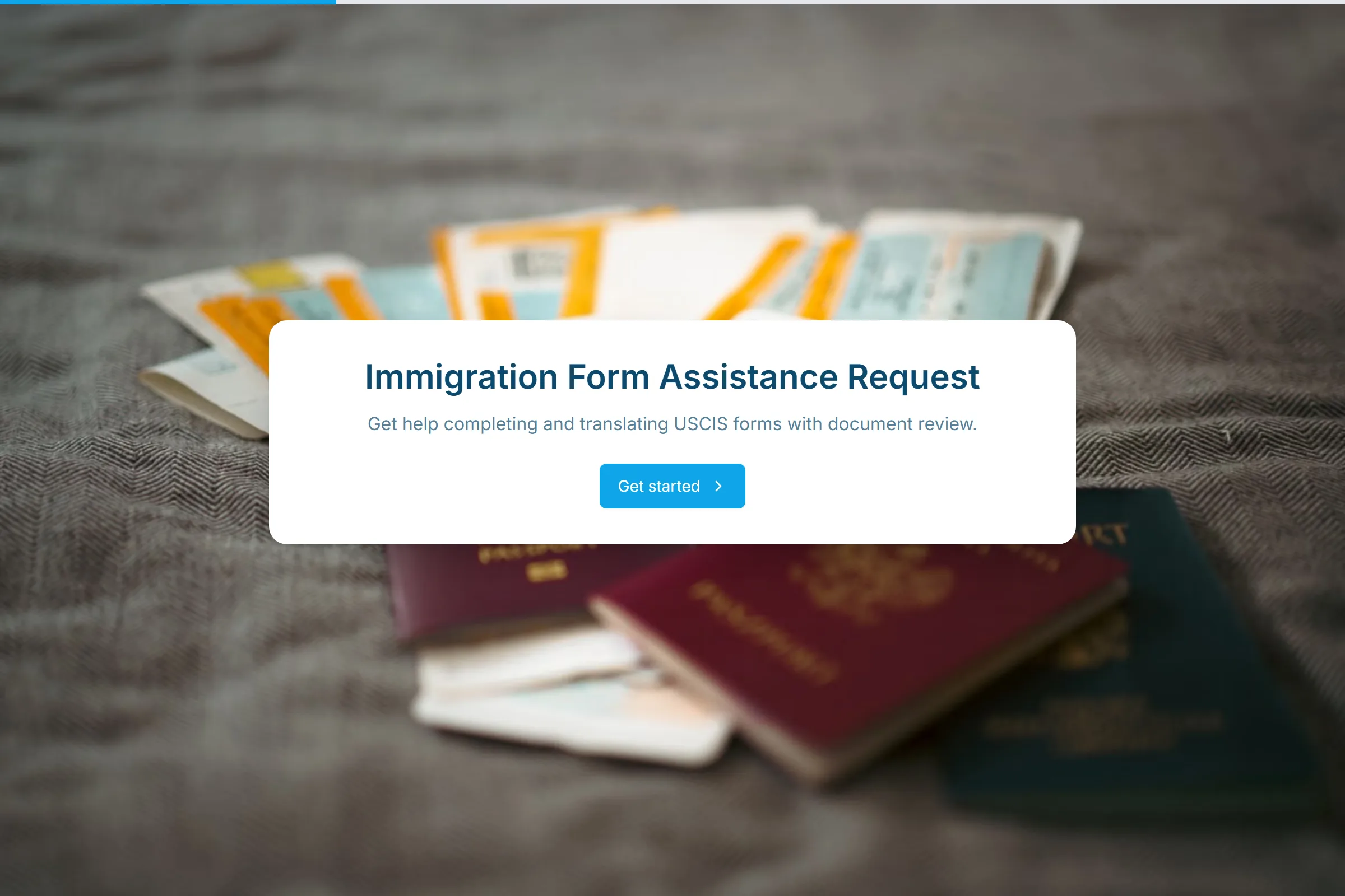 Immigration Form Assistance Request template preview