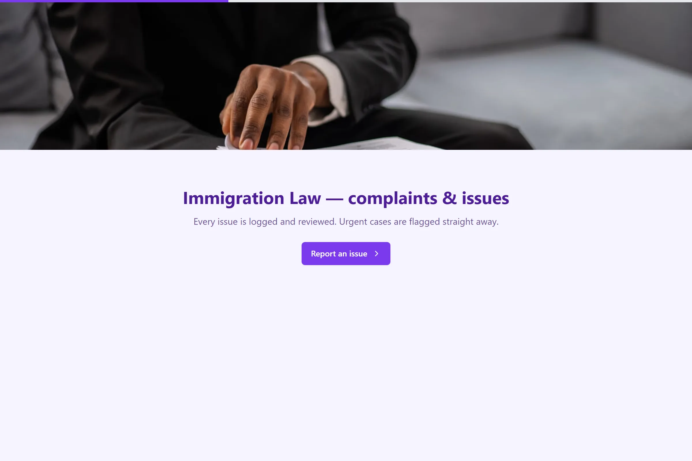 Immigration Law Complaint / Issue Form template preview