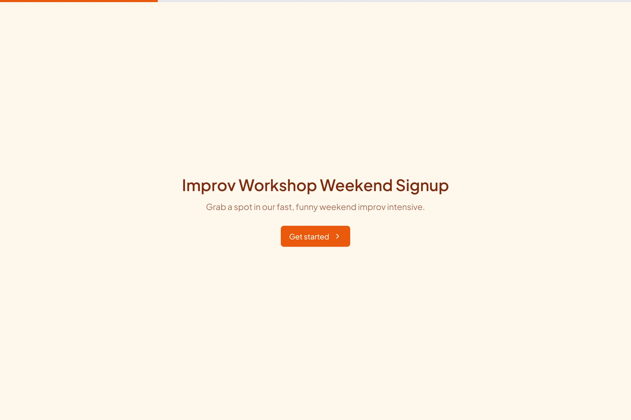 Improv Workshop Weekend Signup template preview