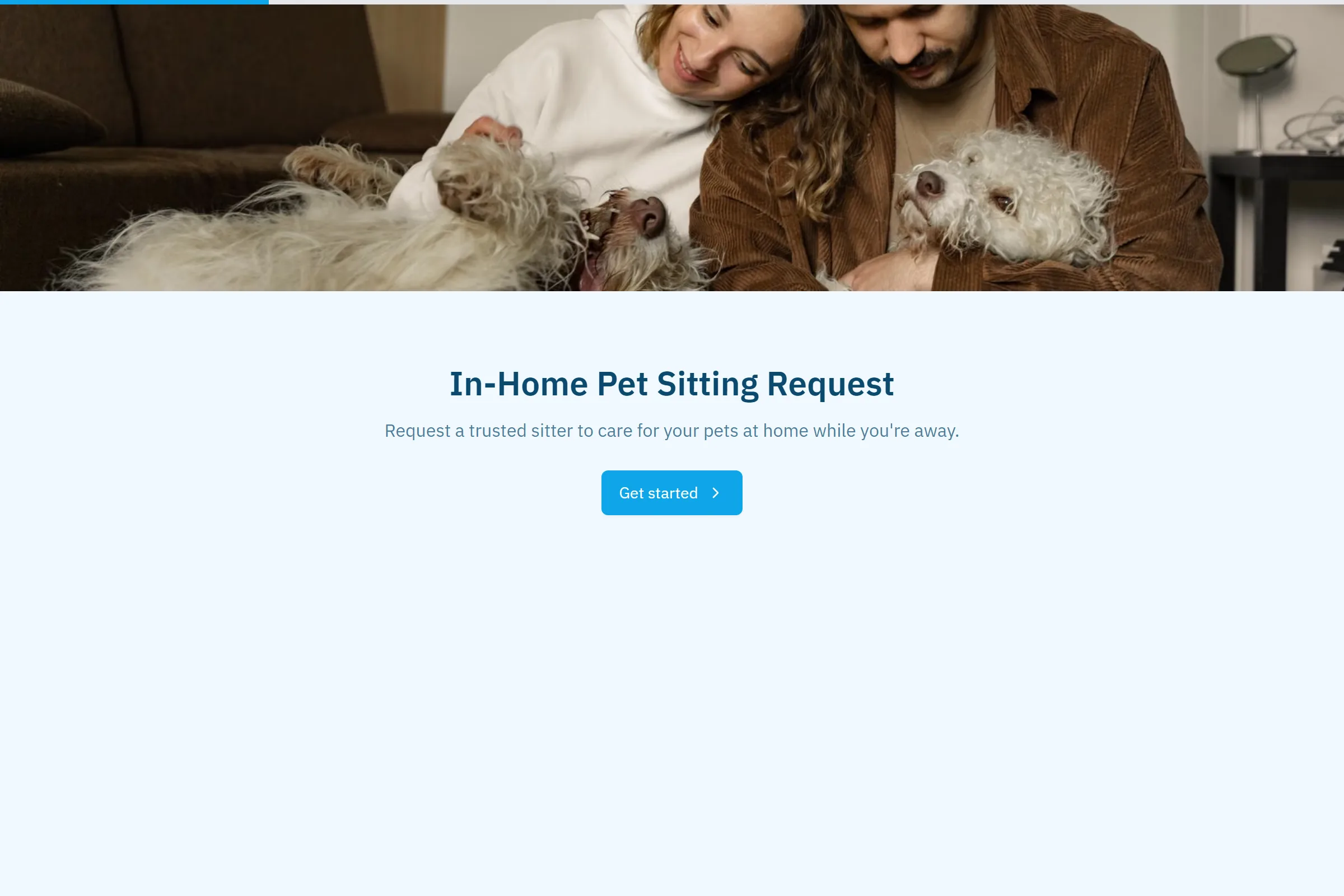 In-Home Pet Sitting Request template preview