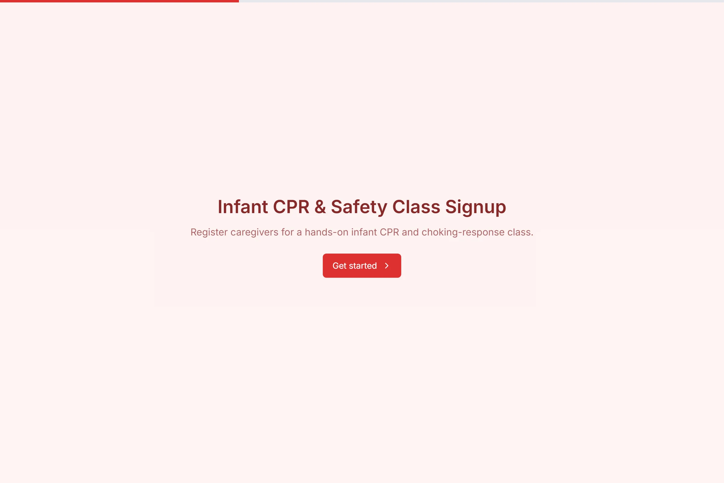 Infant CPR & Safety Class Signup template preview
