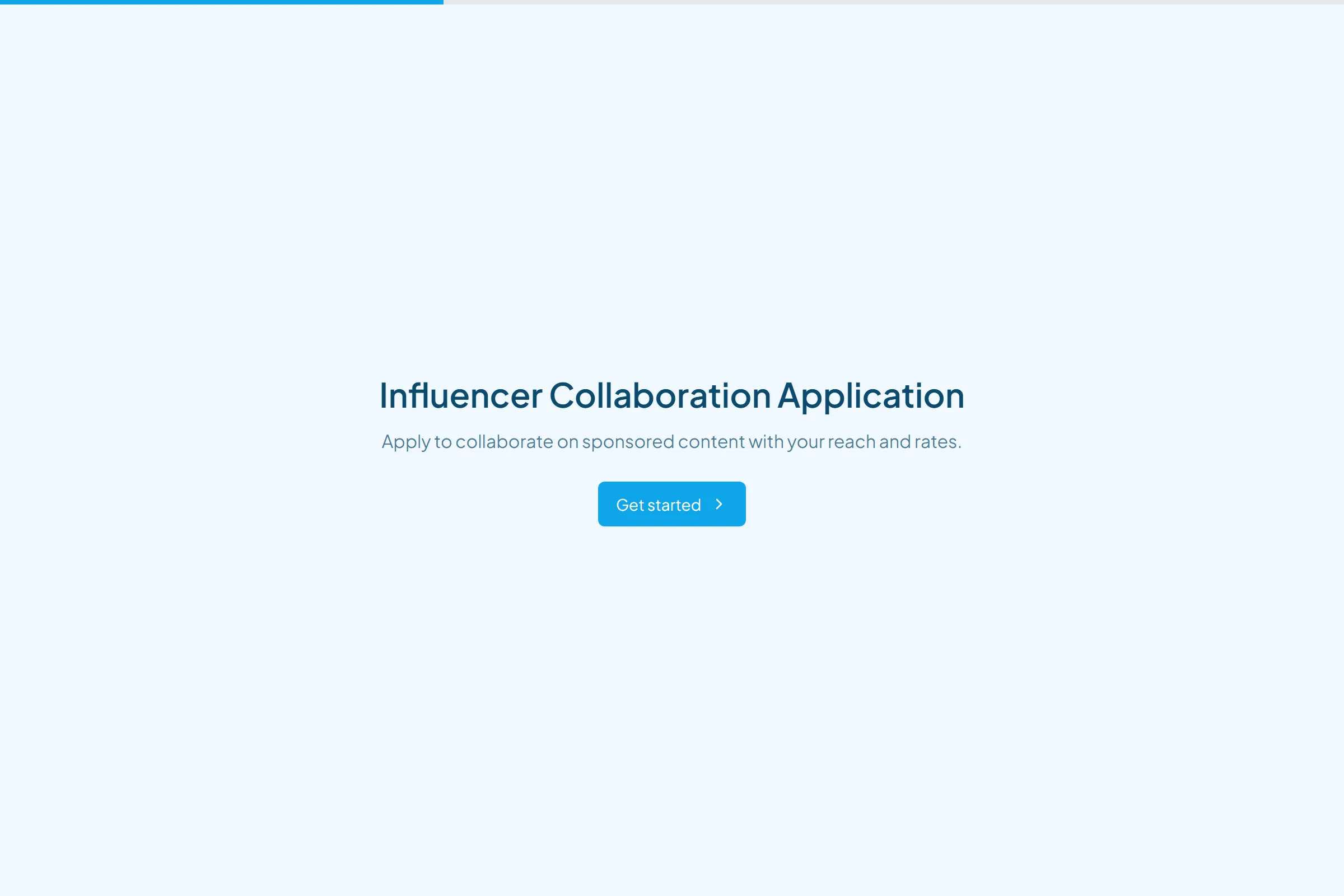 Influencer Collaboration Application template preview