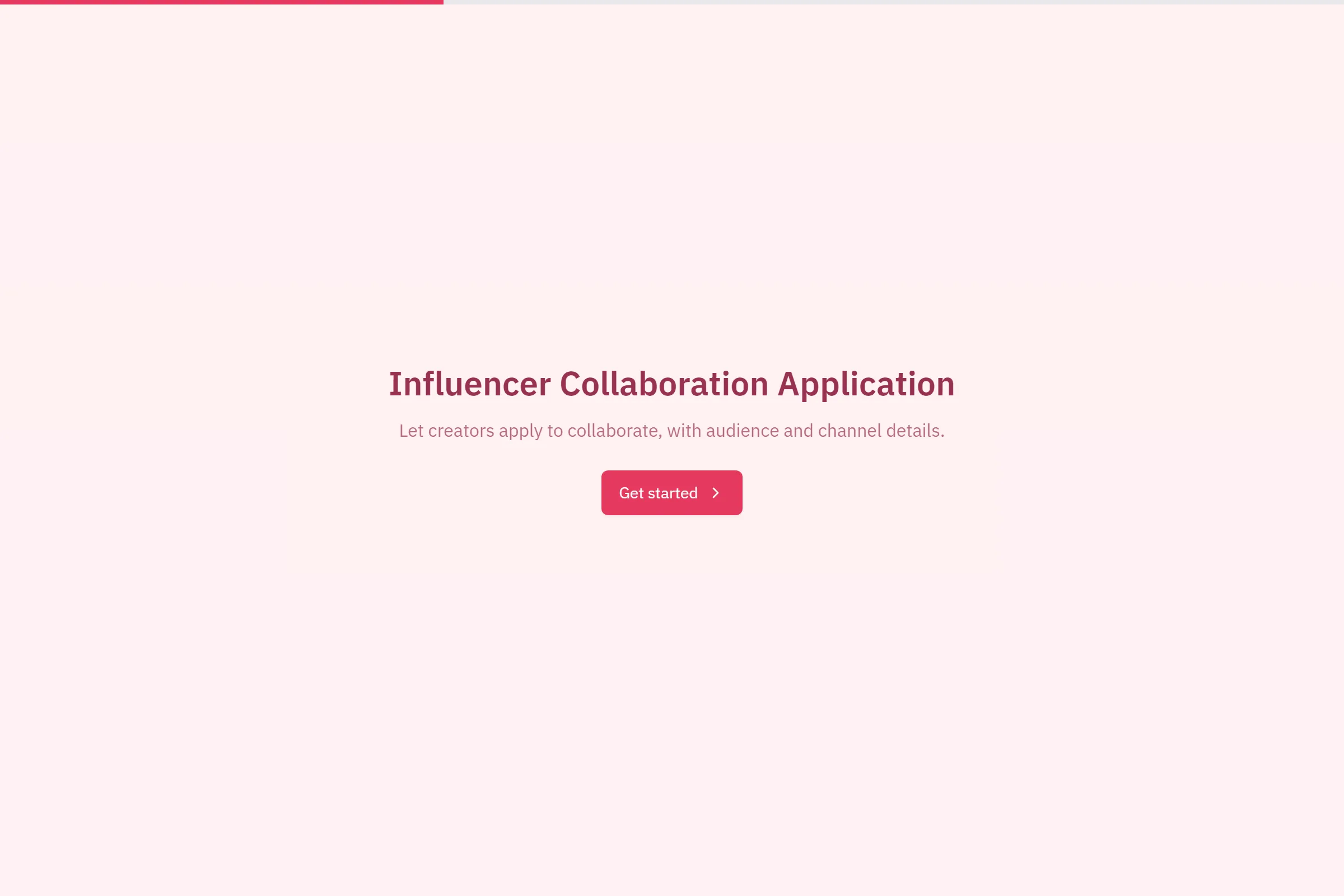 Influencer Collaboration Application template preview