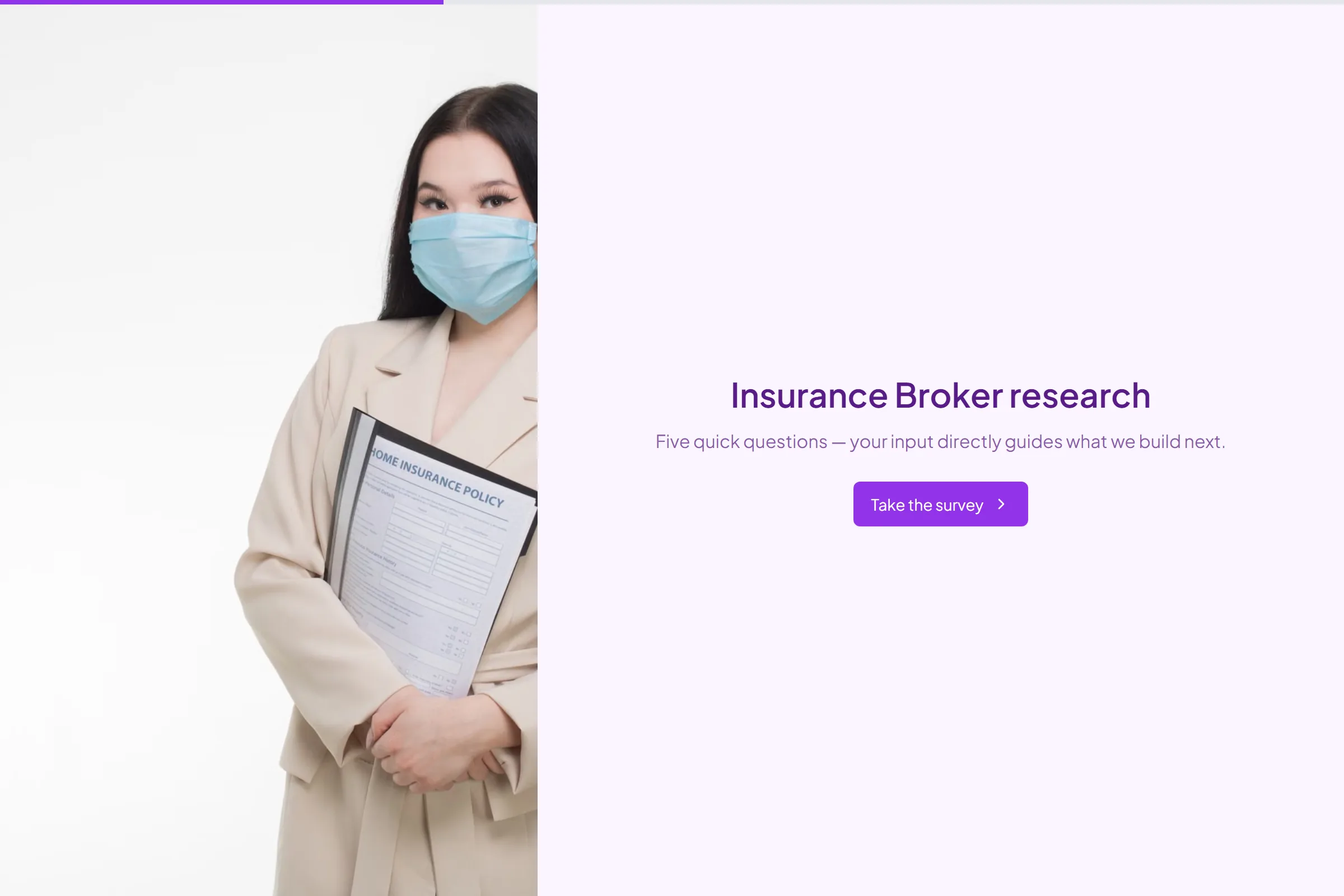 Insurance Broker Market Research Survey template preview
