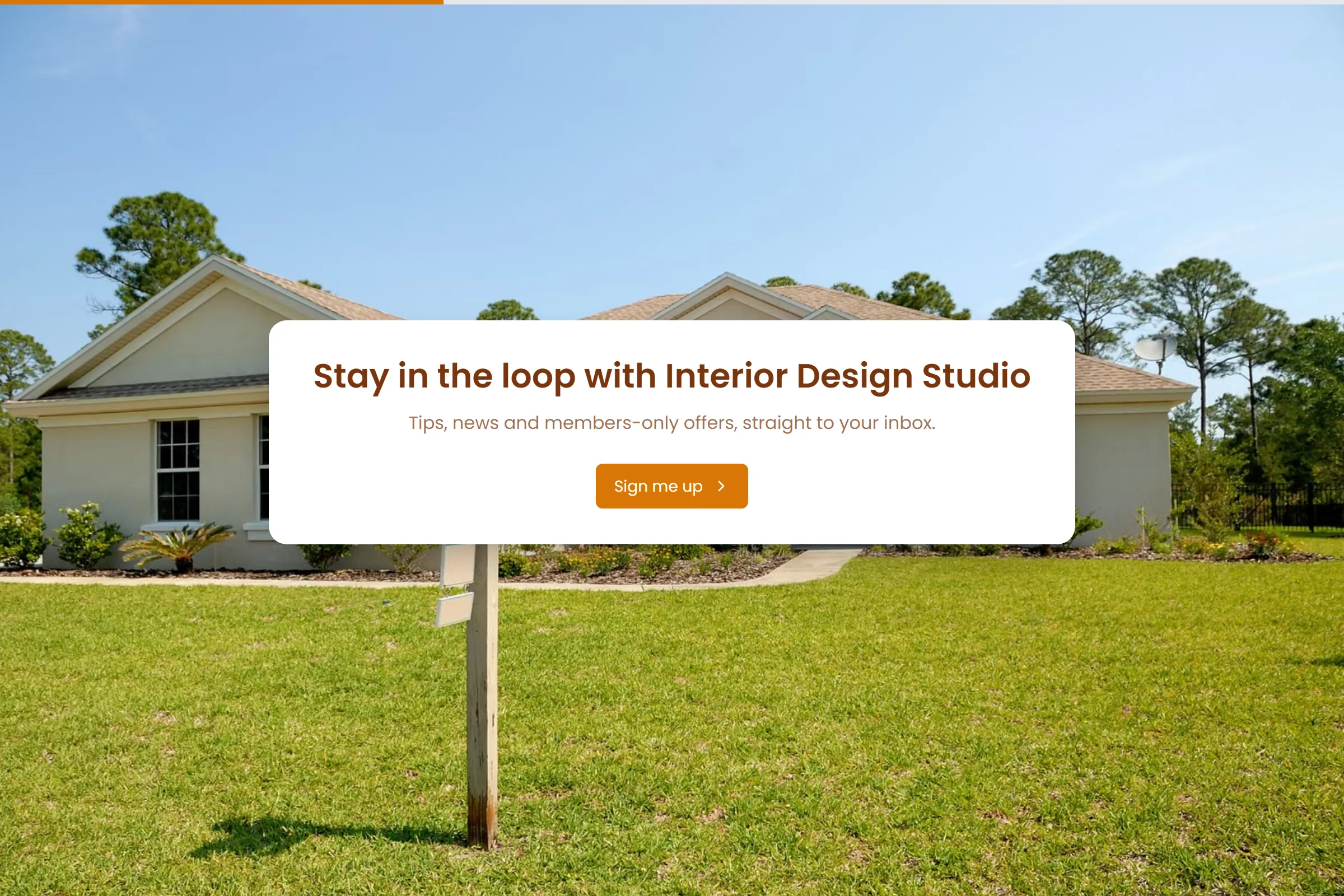Interior Design Studio Newsletter & Updates Signup template preview