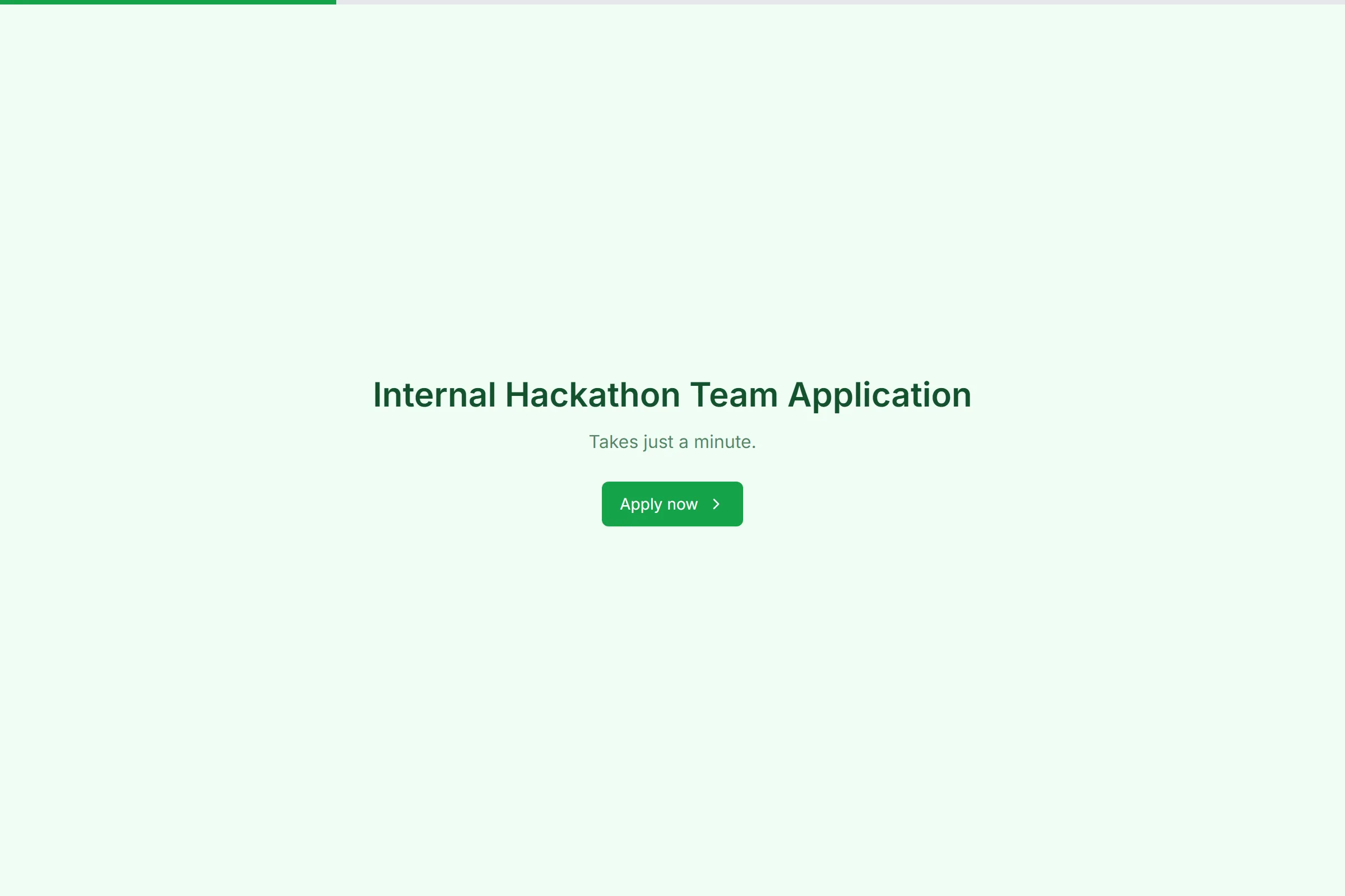 Internal Hackathon Team Application template preview