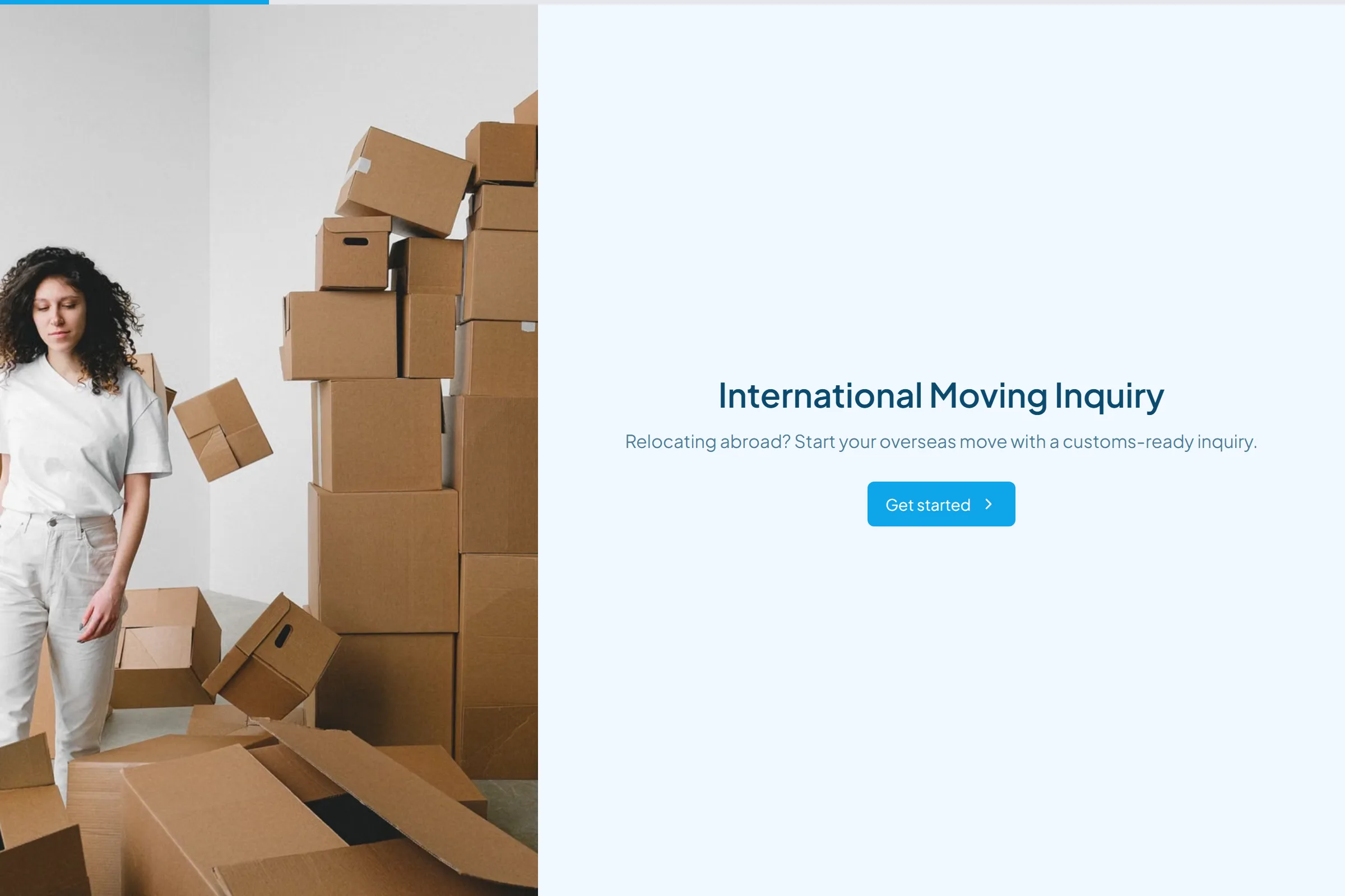 International Moving Inquiry template preview