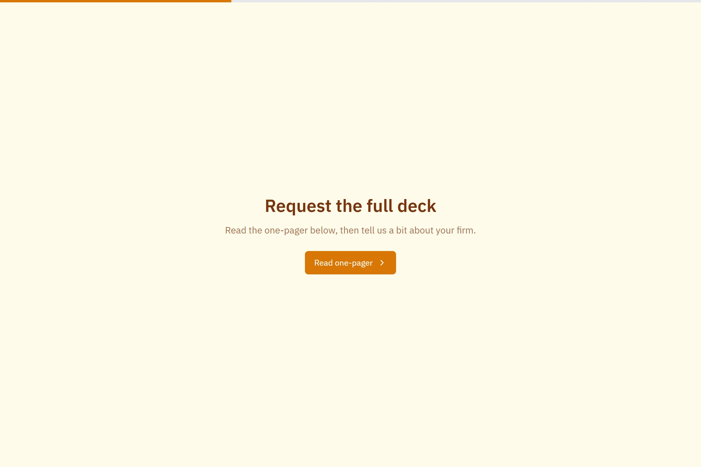 Investor One-Pager Request template preview