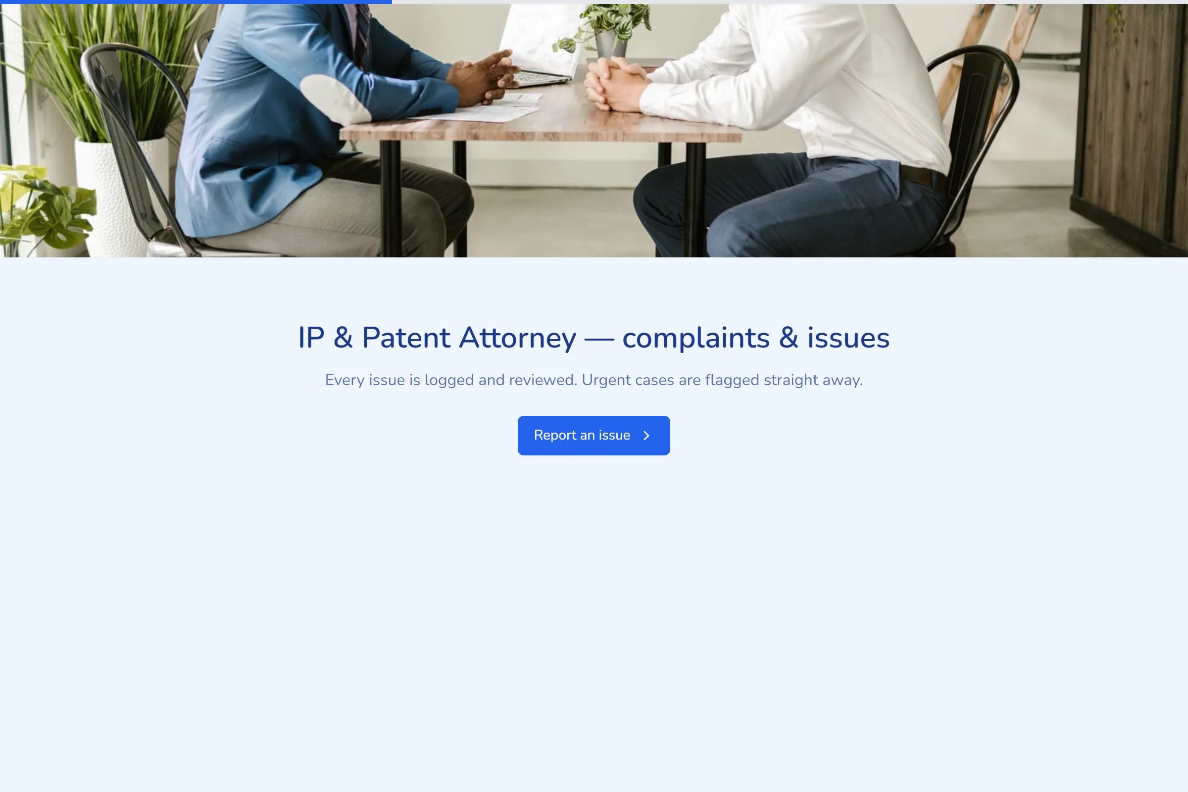 IP & Patent Attorney Complaint / Issue Form template preview