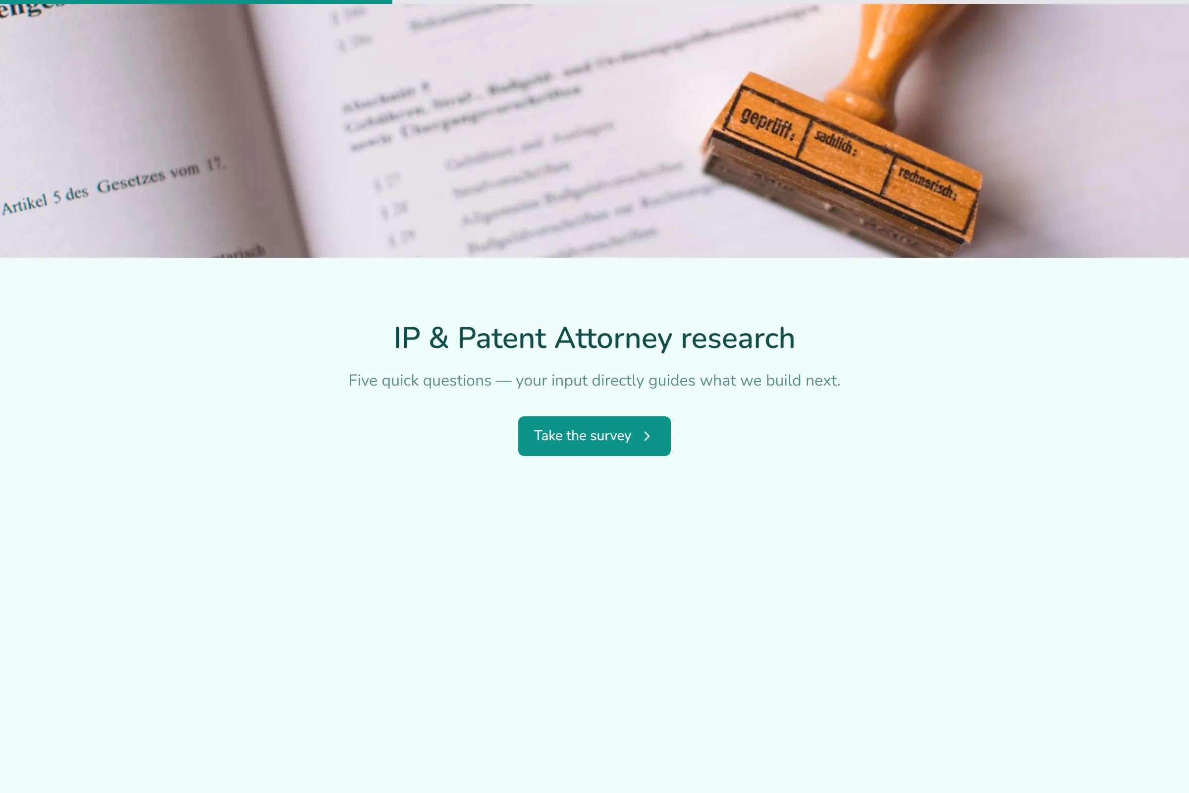IP & Patent Attorney Market Research Survey template preview