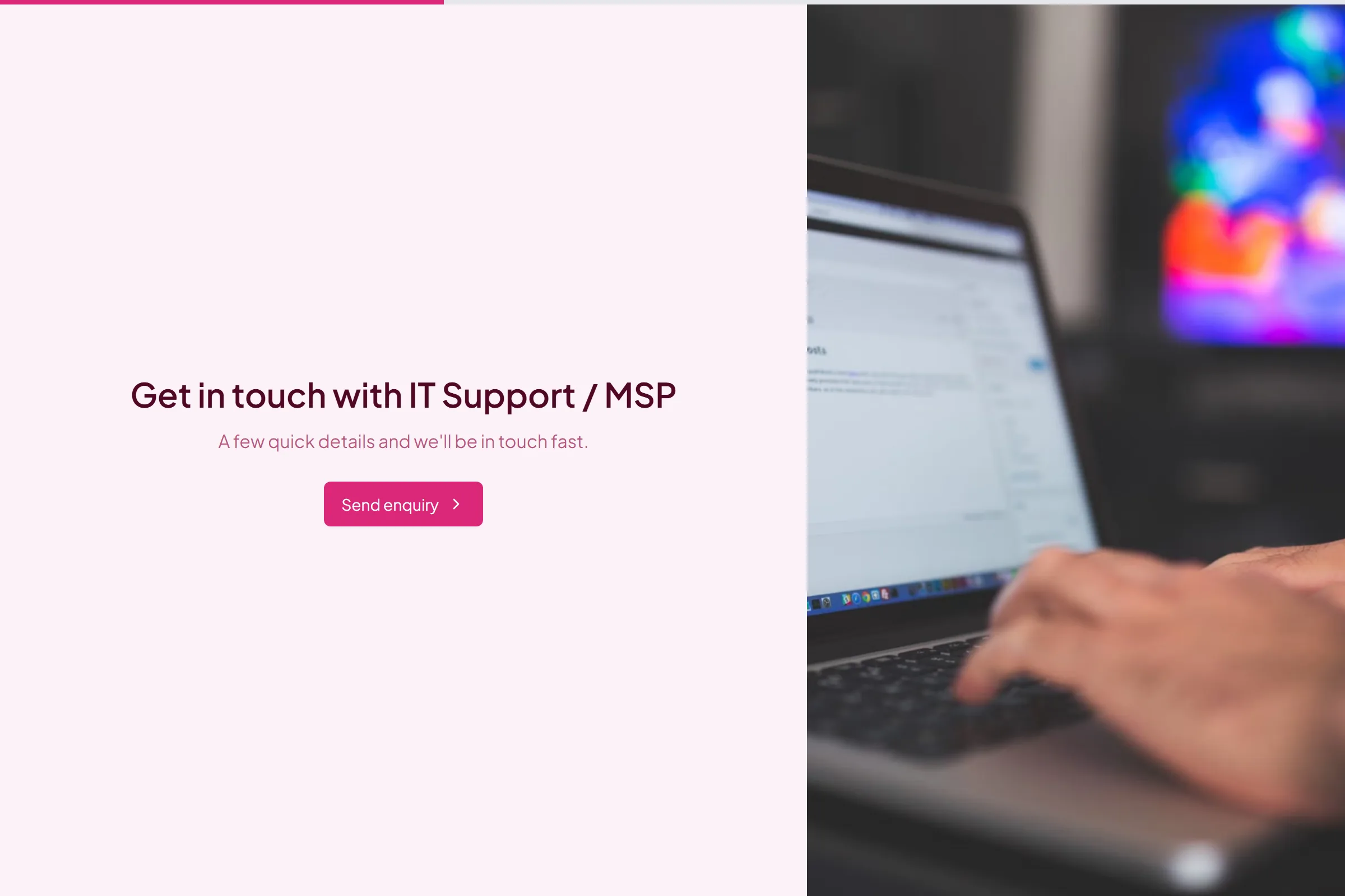 IT Support / MSP Enquiry template preview