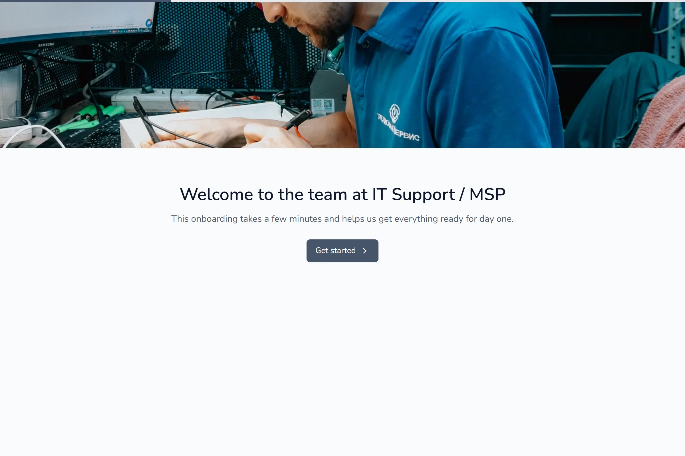 IT Support / MSP New Starter Onboarding template preview