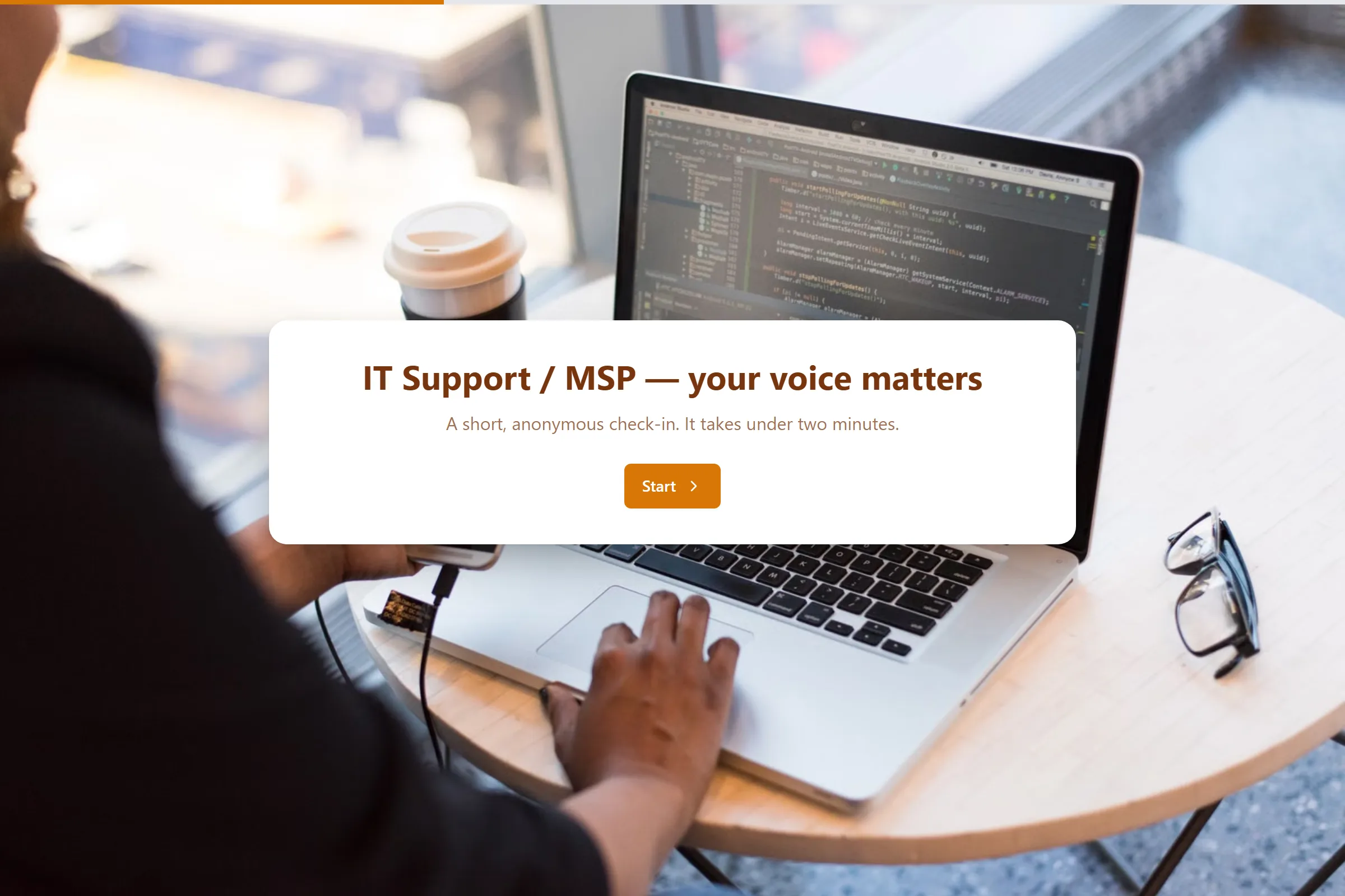 IT Support / MSP Team Pulse Survey template preview