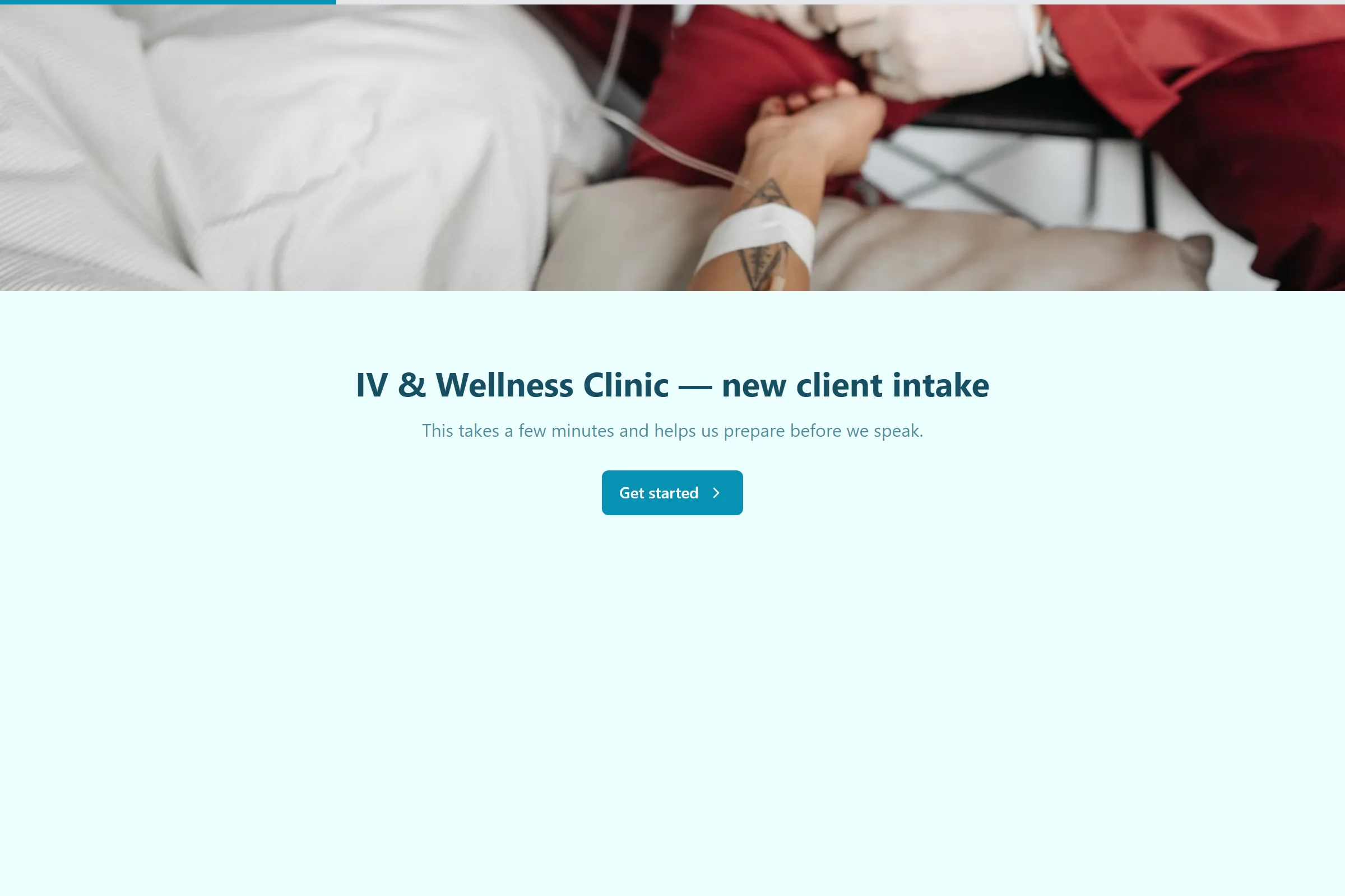 IV & Wellness Clinic New Client Intake template preview