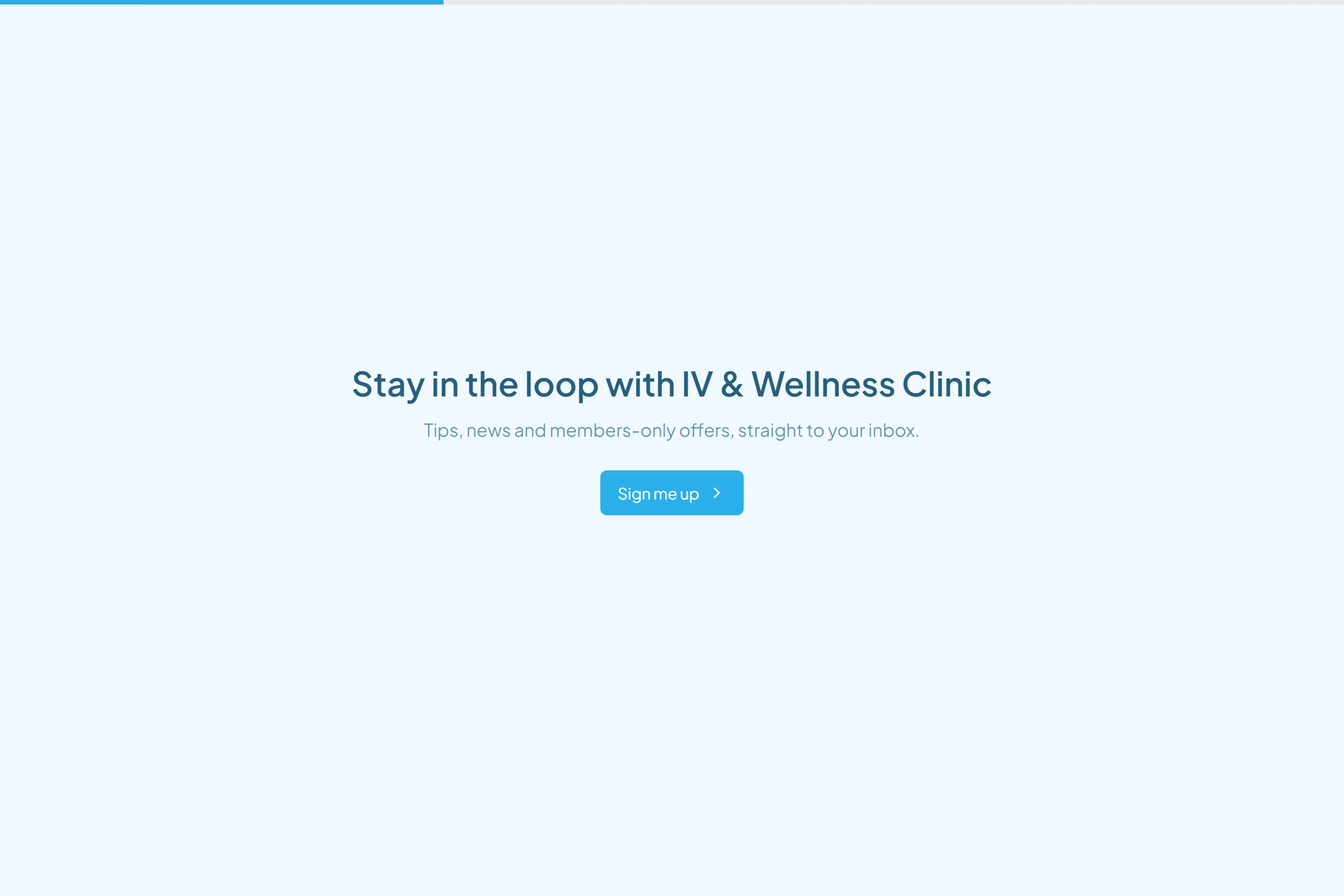IV & Wellness Clinic Newsletter & Updates Signup template preview