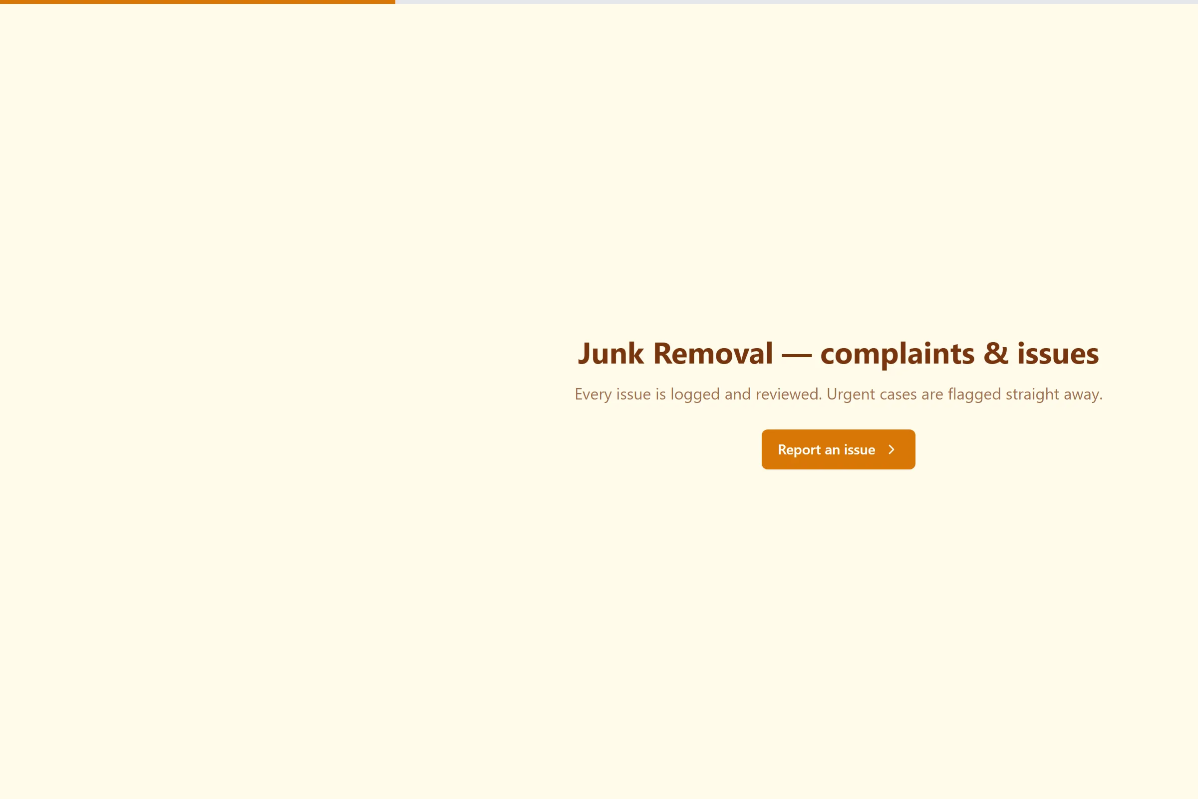 Junk Removal Complaint / Issue Form template preview