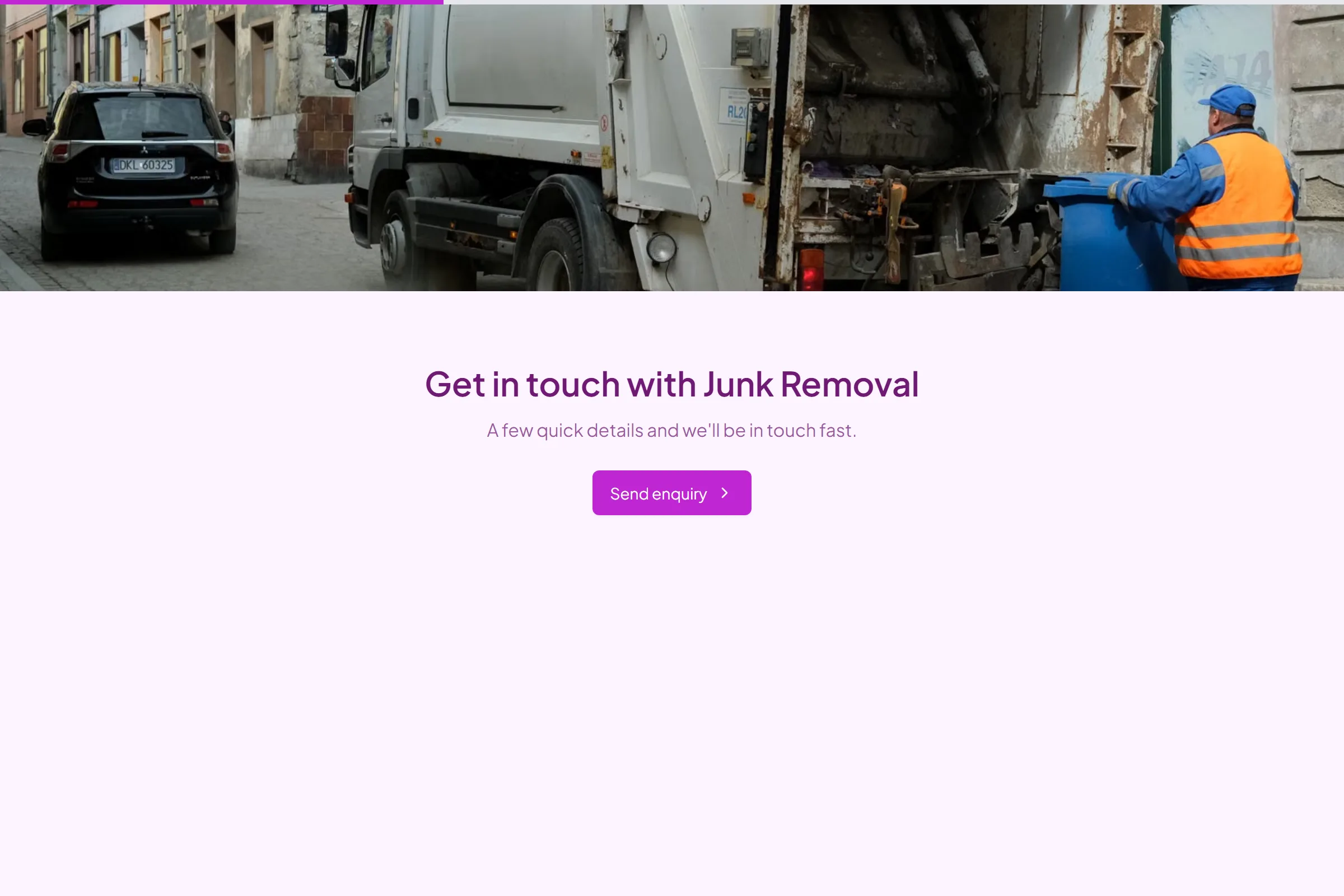 Junk Removal Enquiry template preview