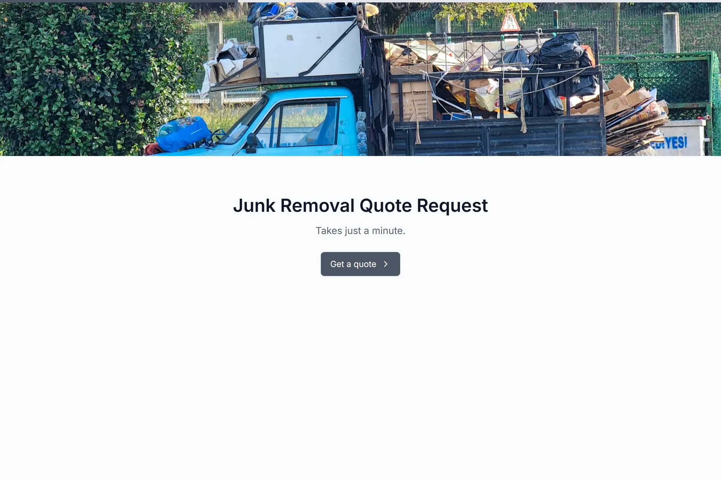 Junk Removal Quote Request template preview