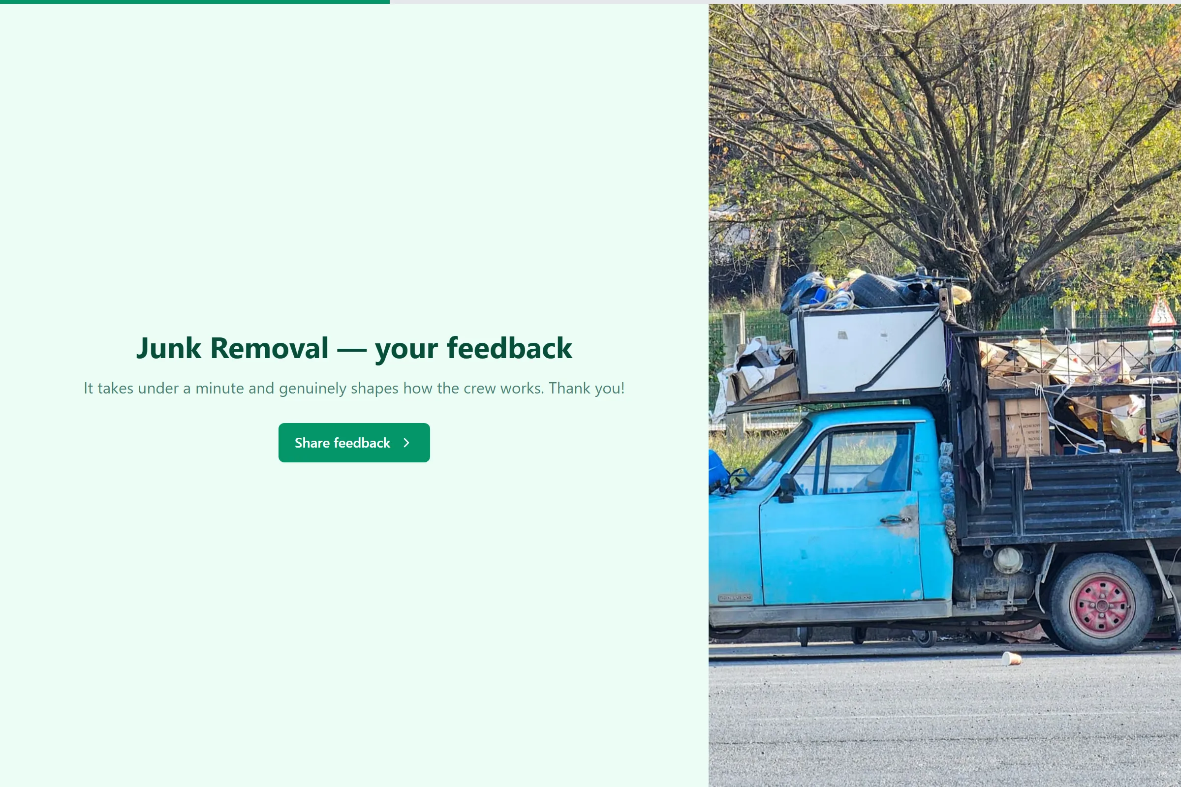 Junk Removal Satisfaction Survey template preview