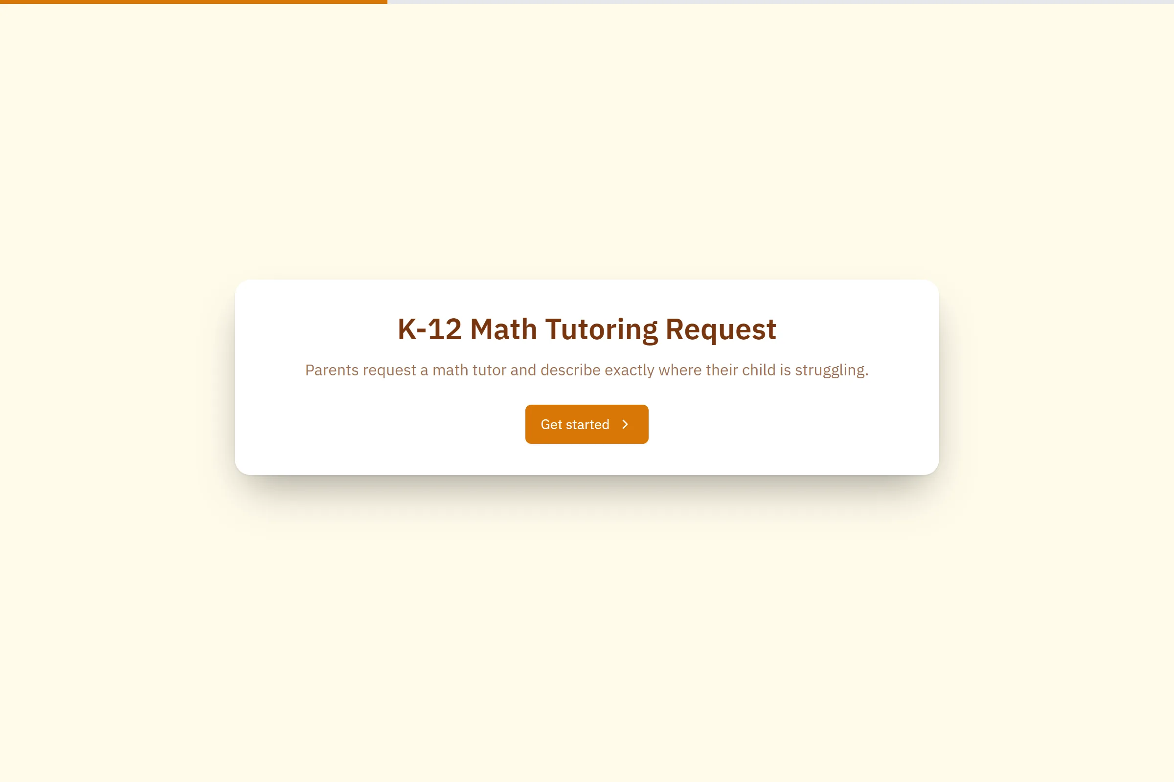 K-12 Math Tutoring Request template preview