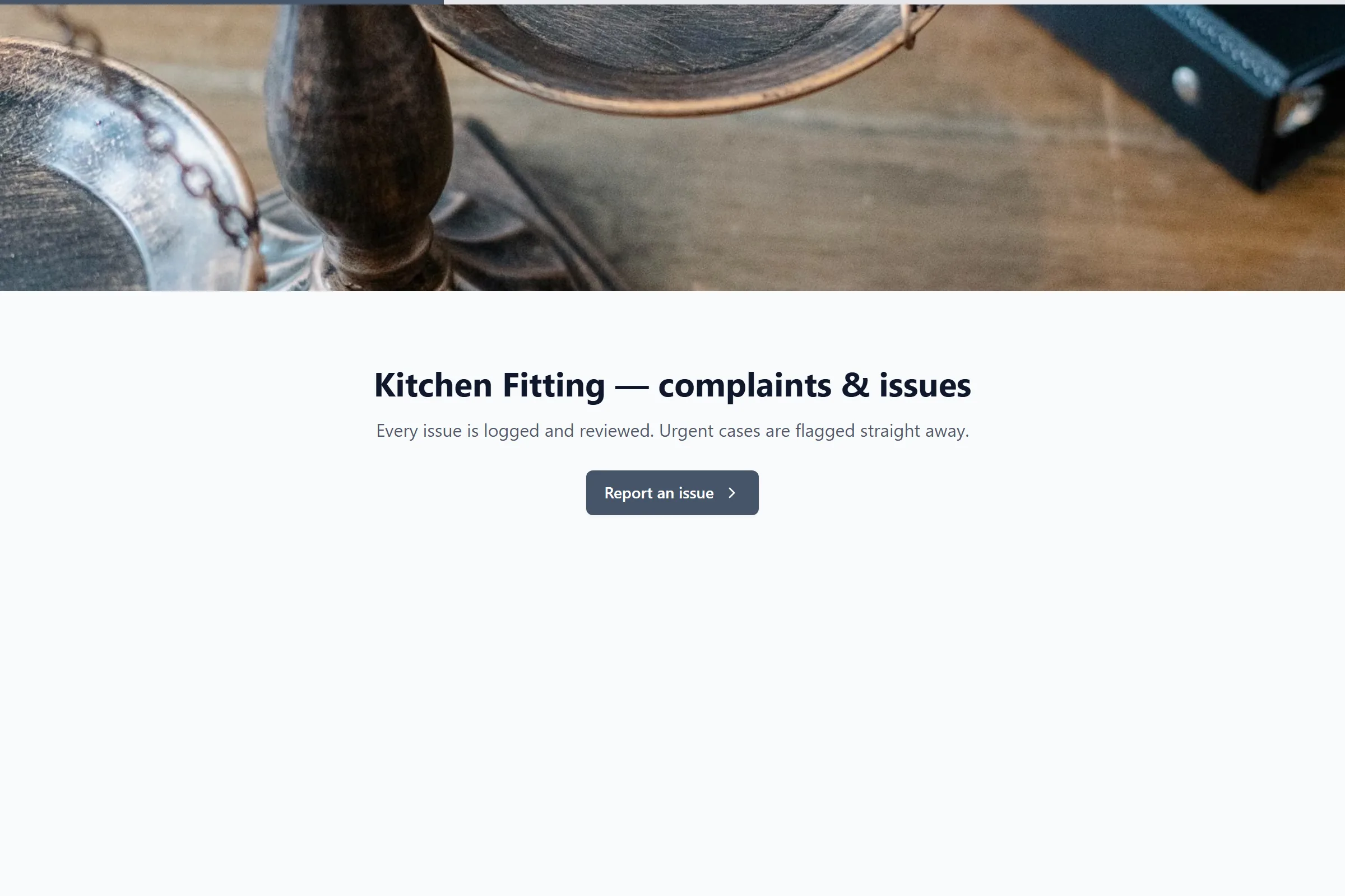 Kitchen Fitting Complaint / Issue Form template preview