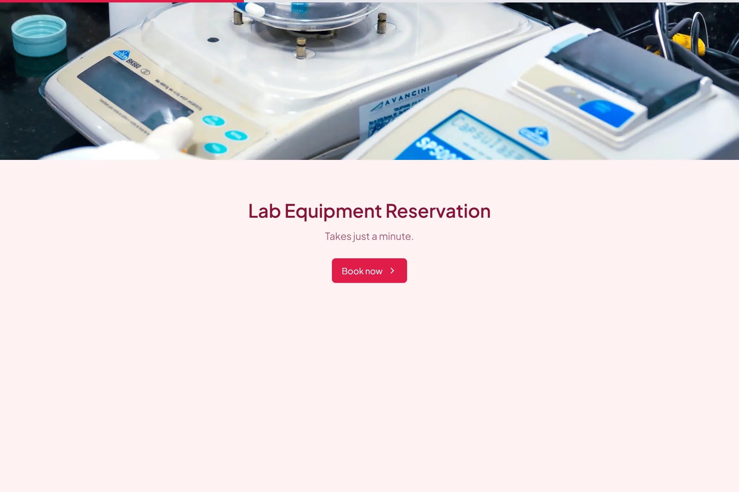 Lab Equipment Reservation template preview