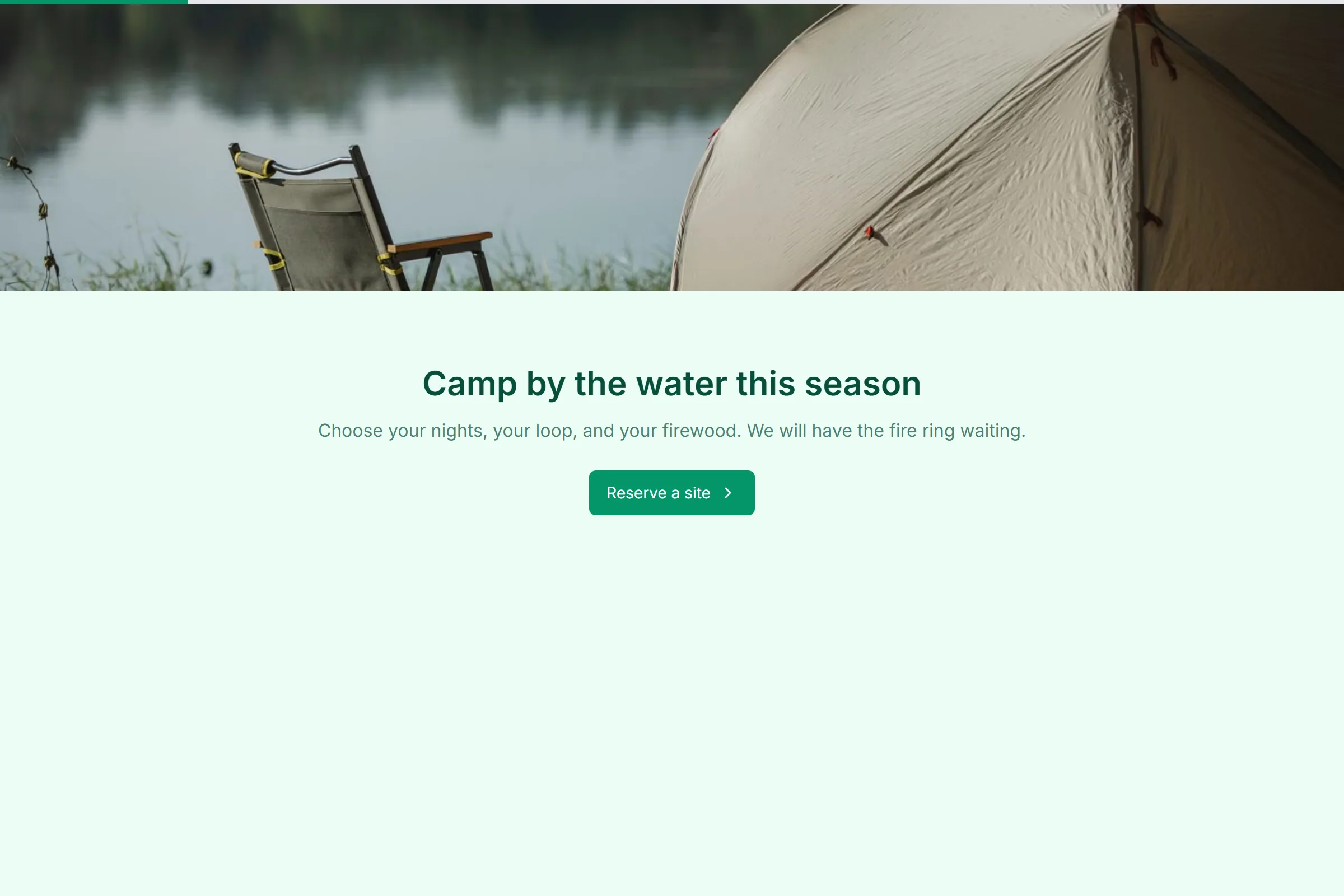 Lakeside Campground Reservation template preview