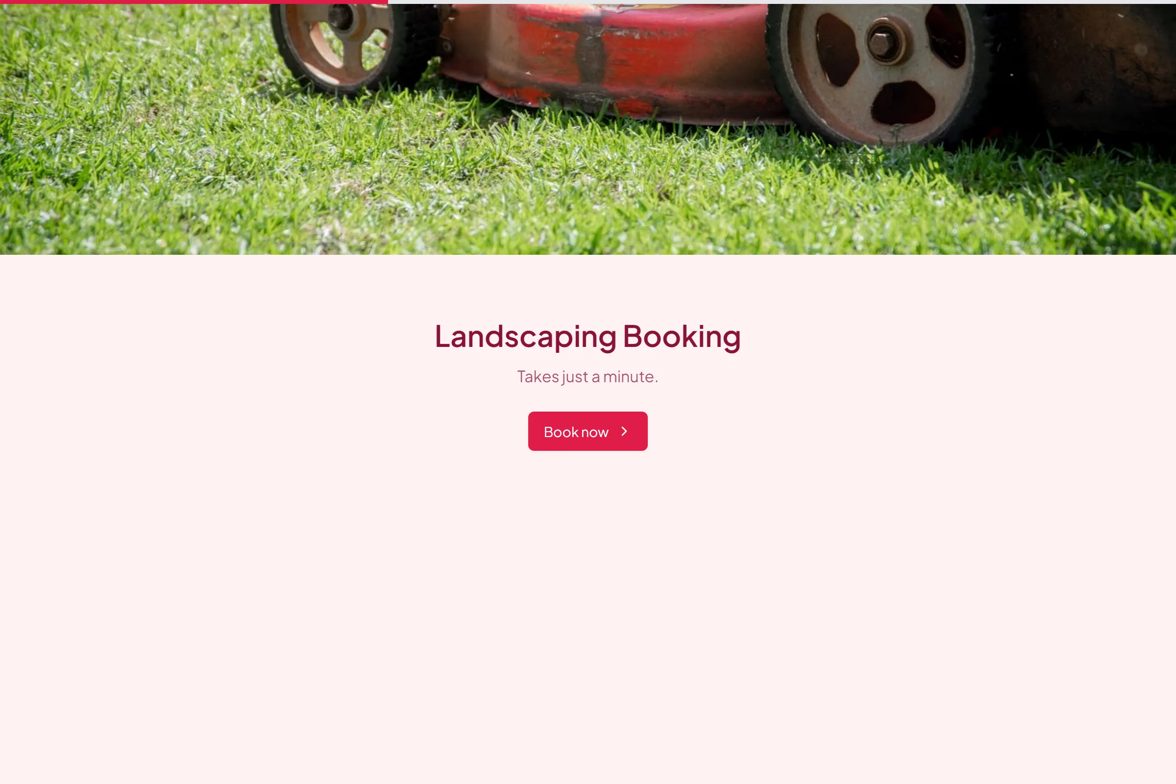 Landscaping Booking template preview