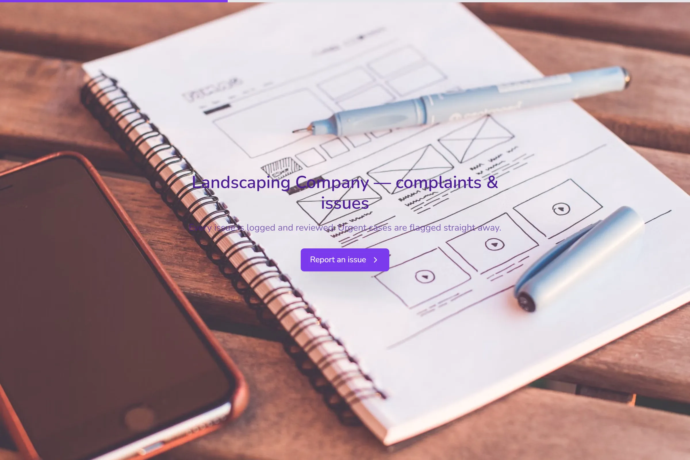 Landscaping Company Complaint / Issue Form template preview