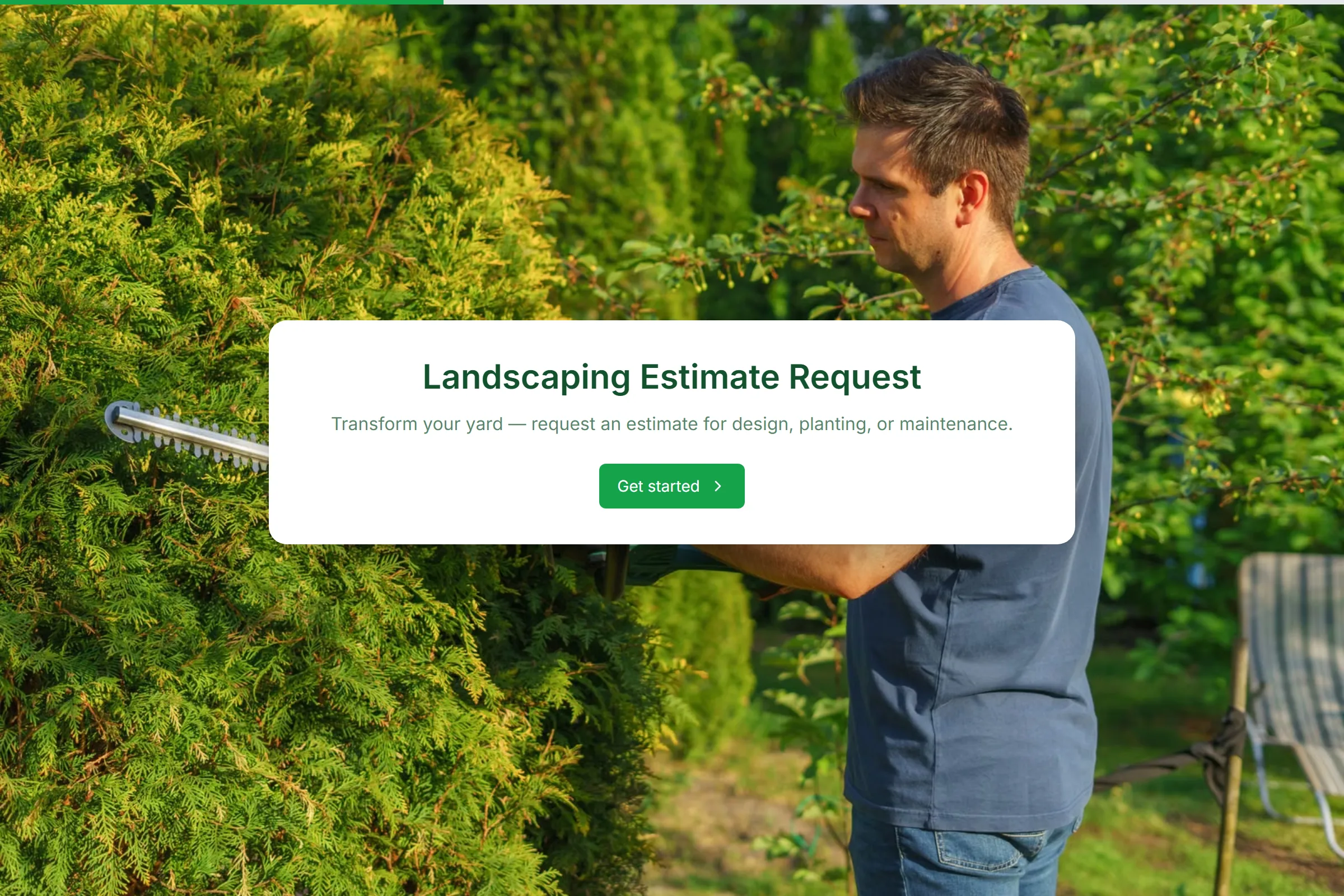 Landscaping Estimate Request template preview