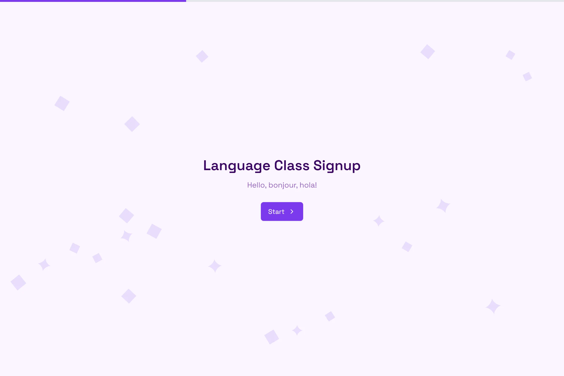 Language Class Signup template preview