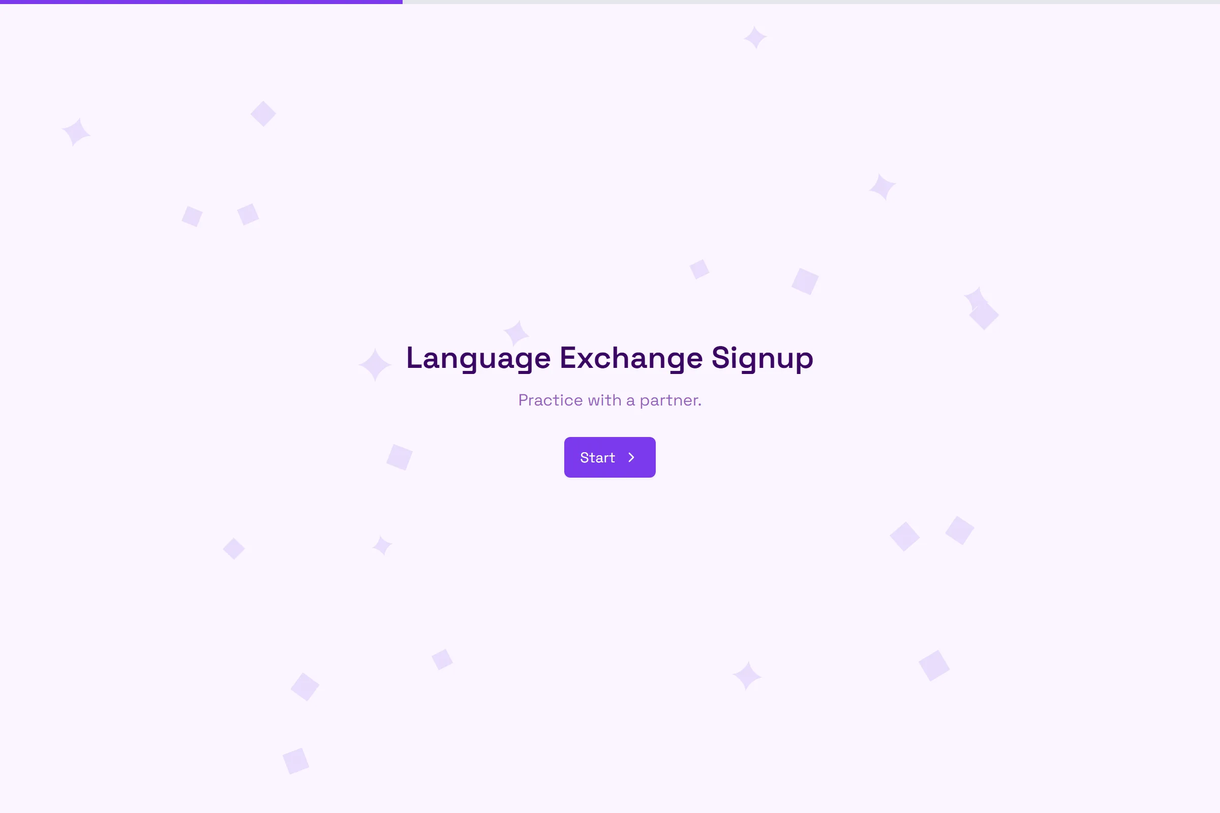 Language Exchange Signup template preview