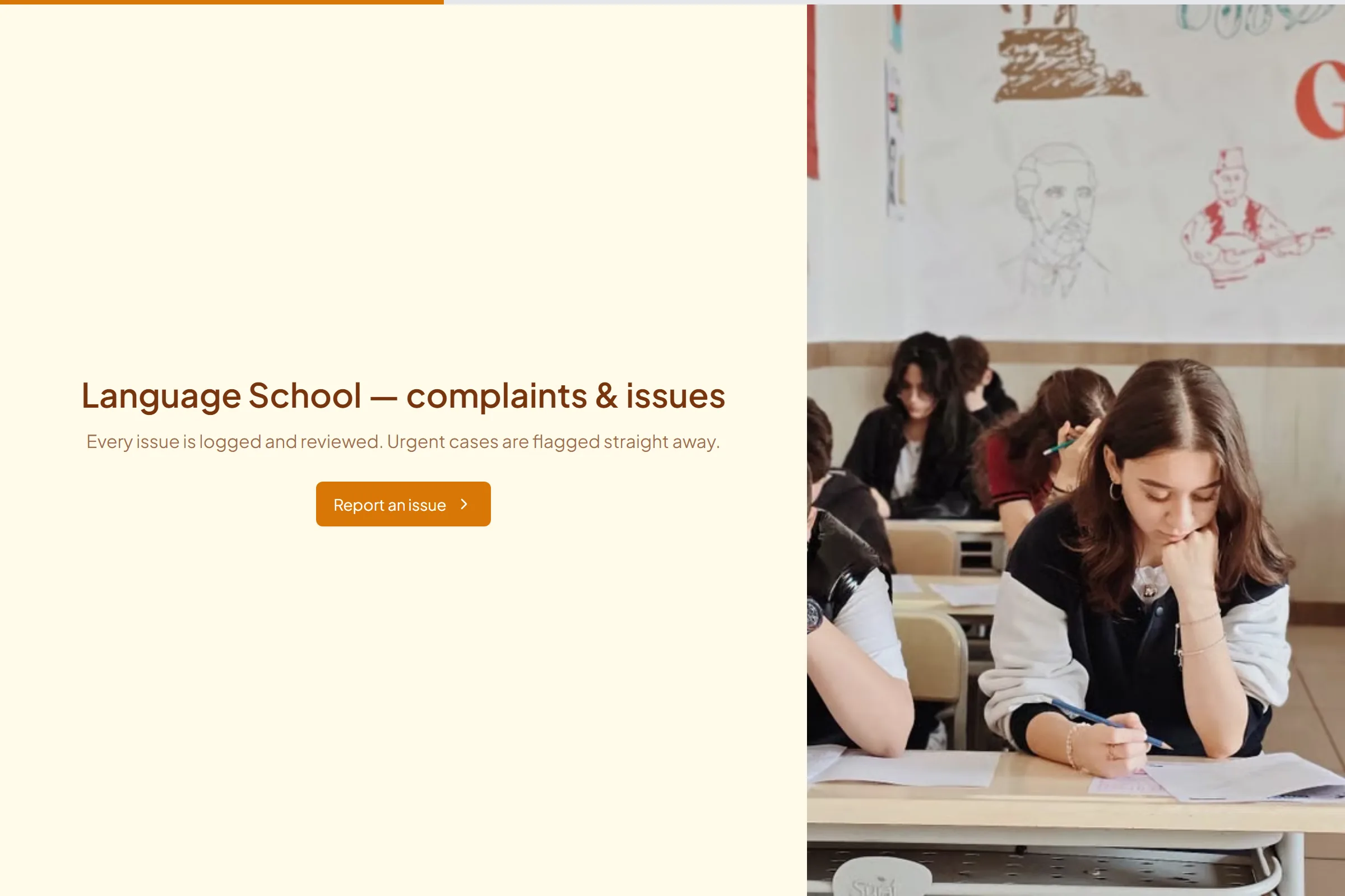 Language School Complaint / Issue Form template preview