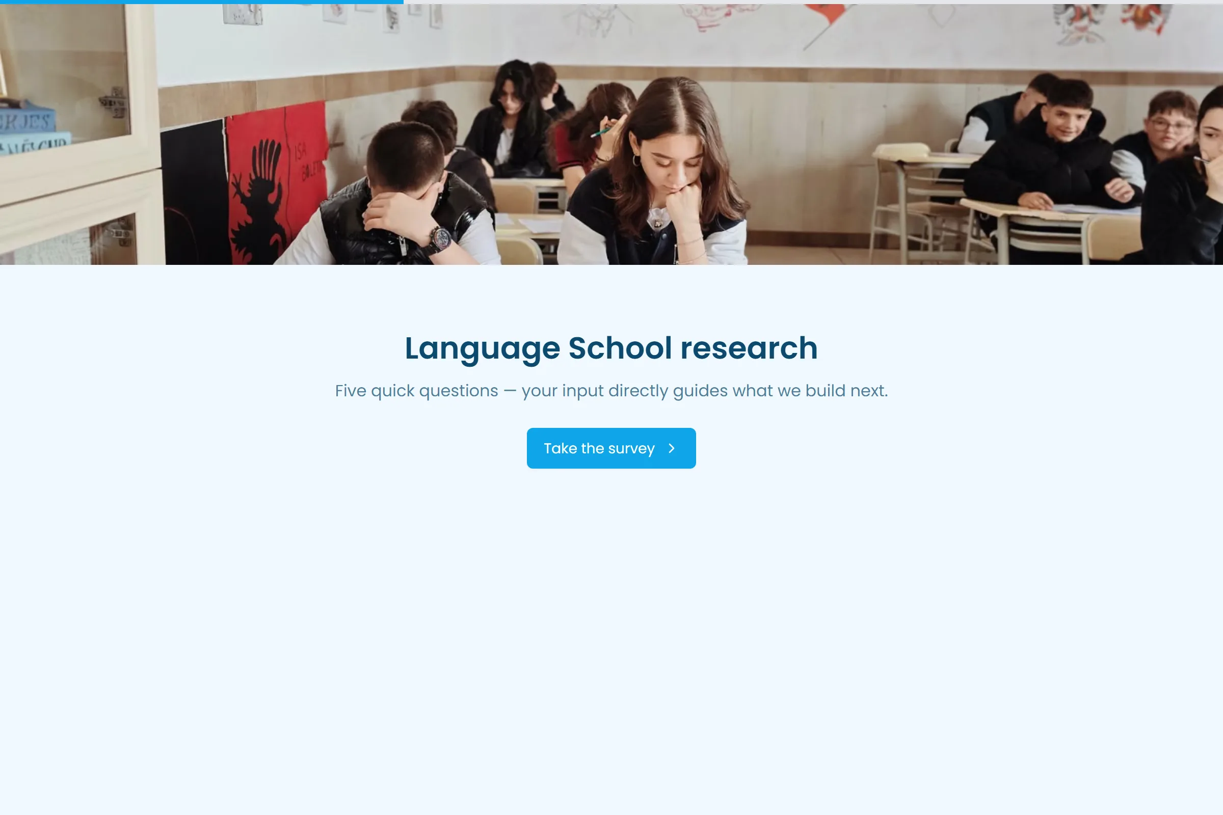 Language School Market Research Survey template preview