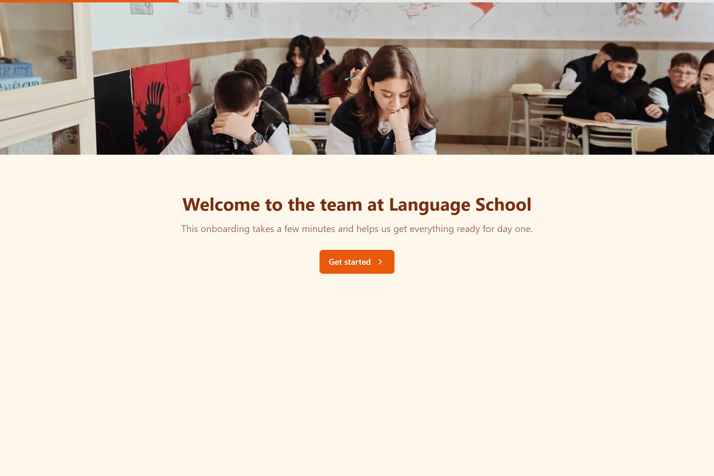 Language School Member Profile Setup template preview