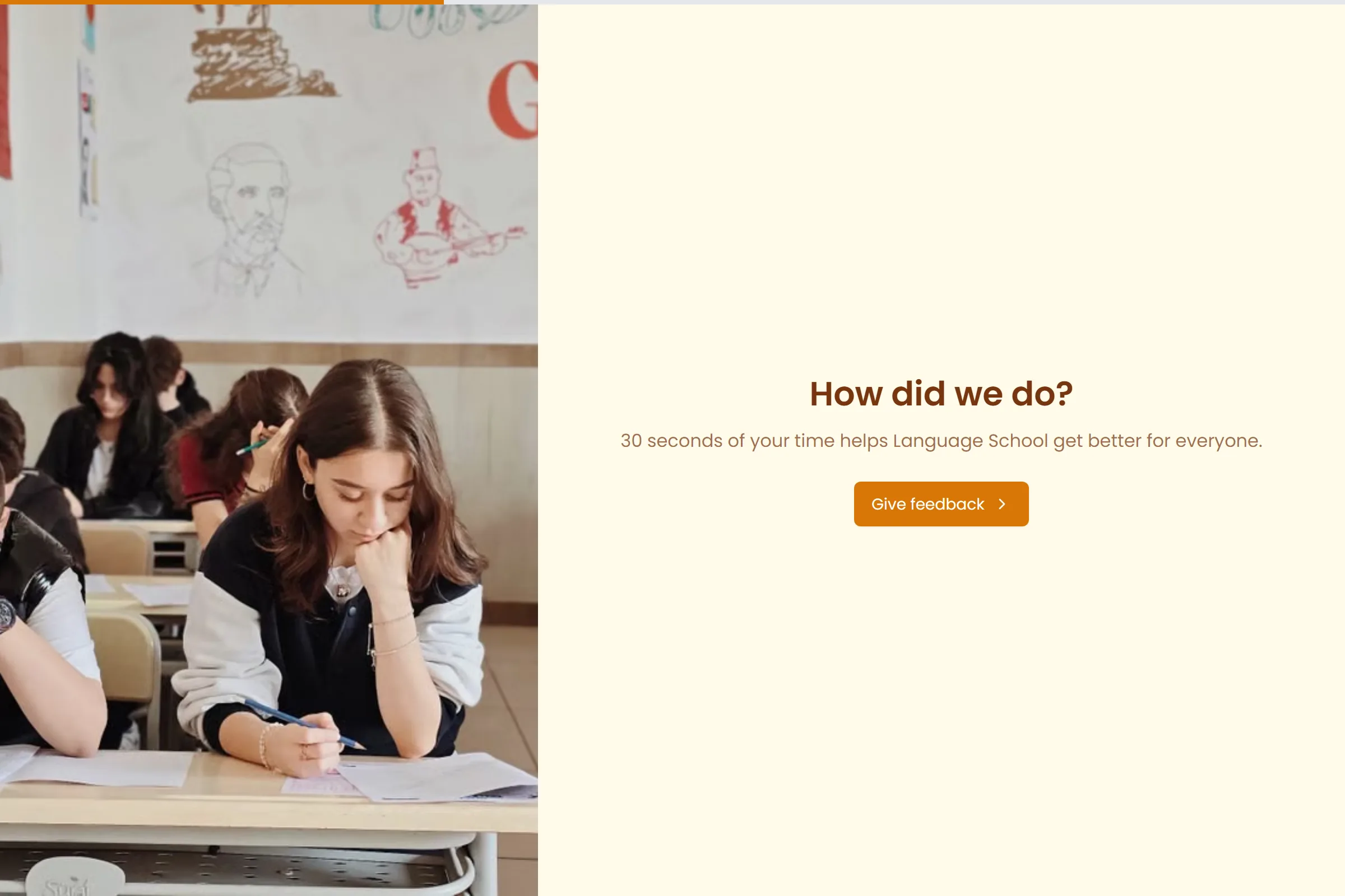 Language School Quick Feedback template preview