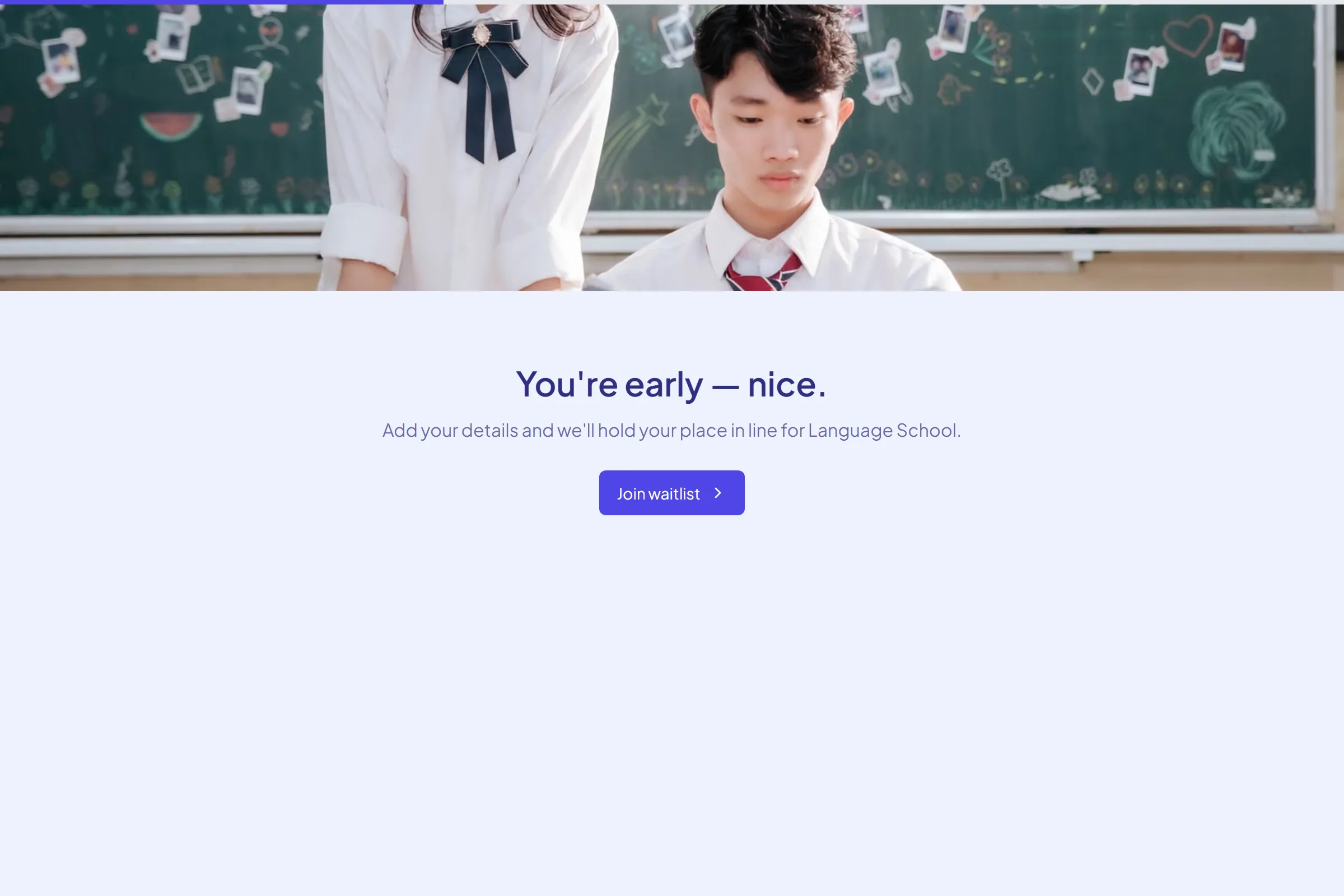 Language School Waitlist template preview