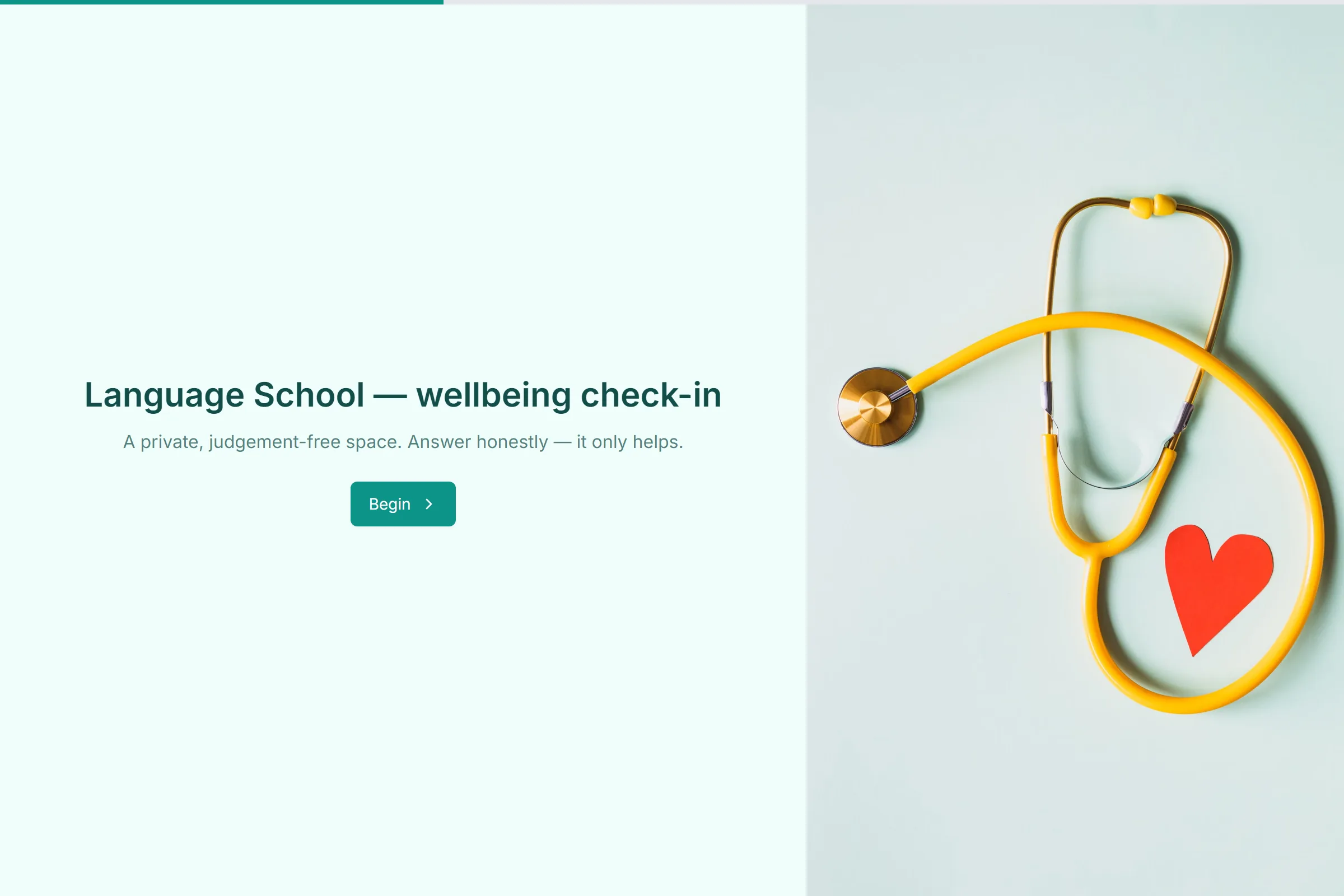 Language School Wellbeing Check-in template preview