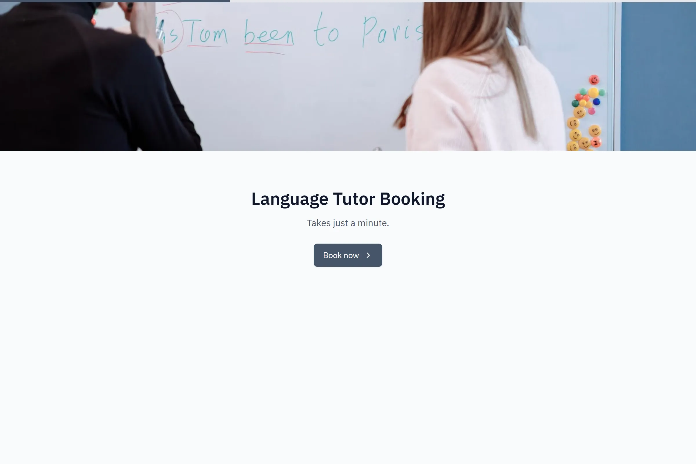 Language Tutor Booking template preview