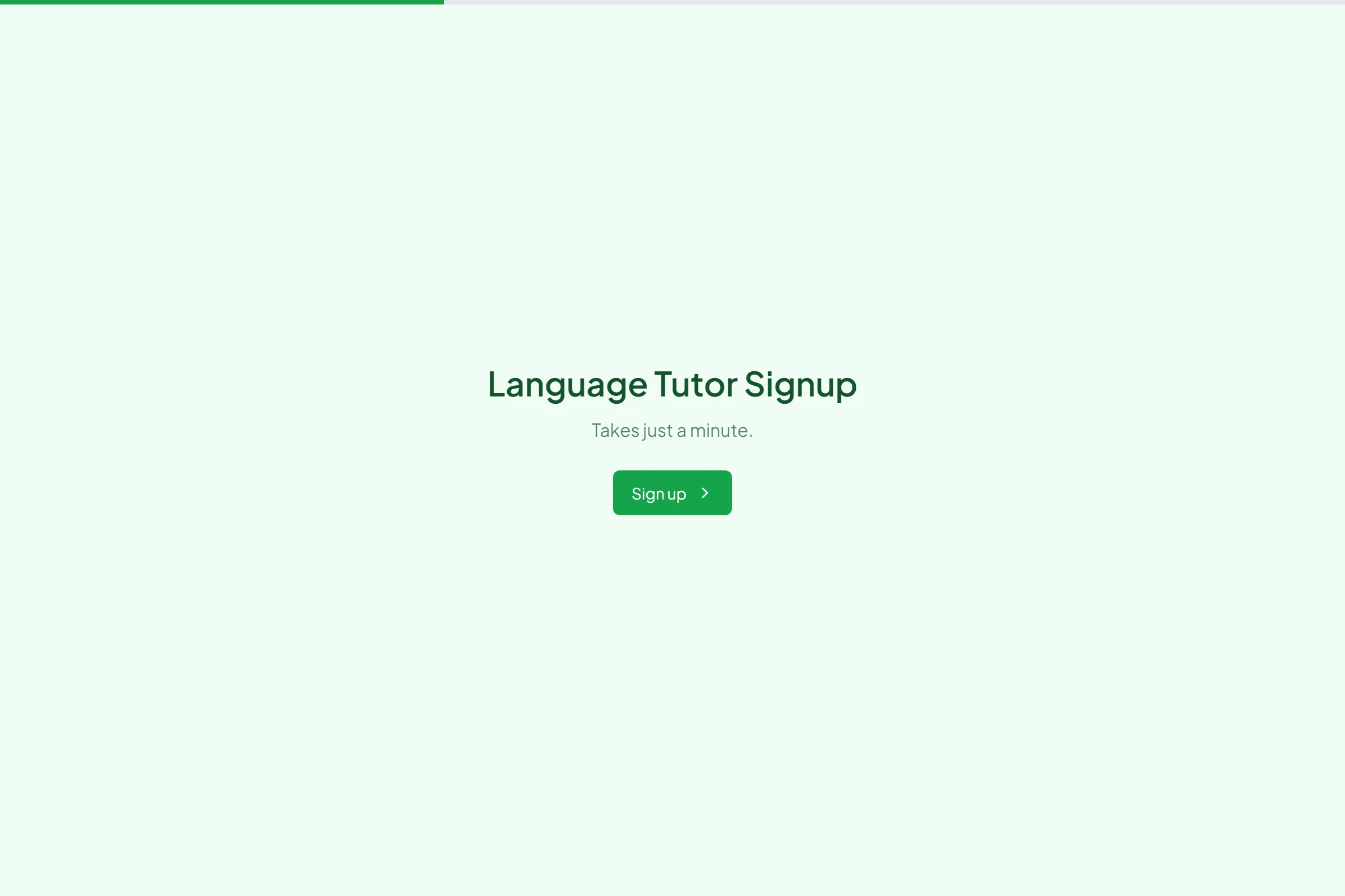 Language Tutor Signup template preview