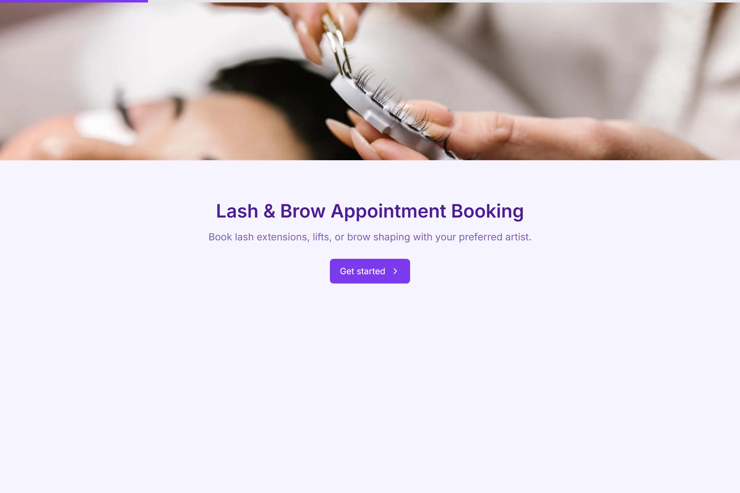 Lash & Brow Appointment Booking template preview