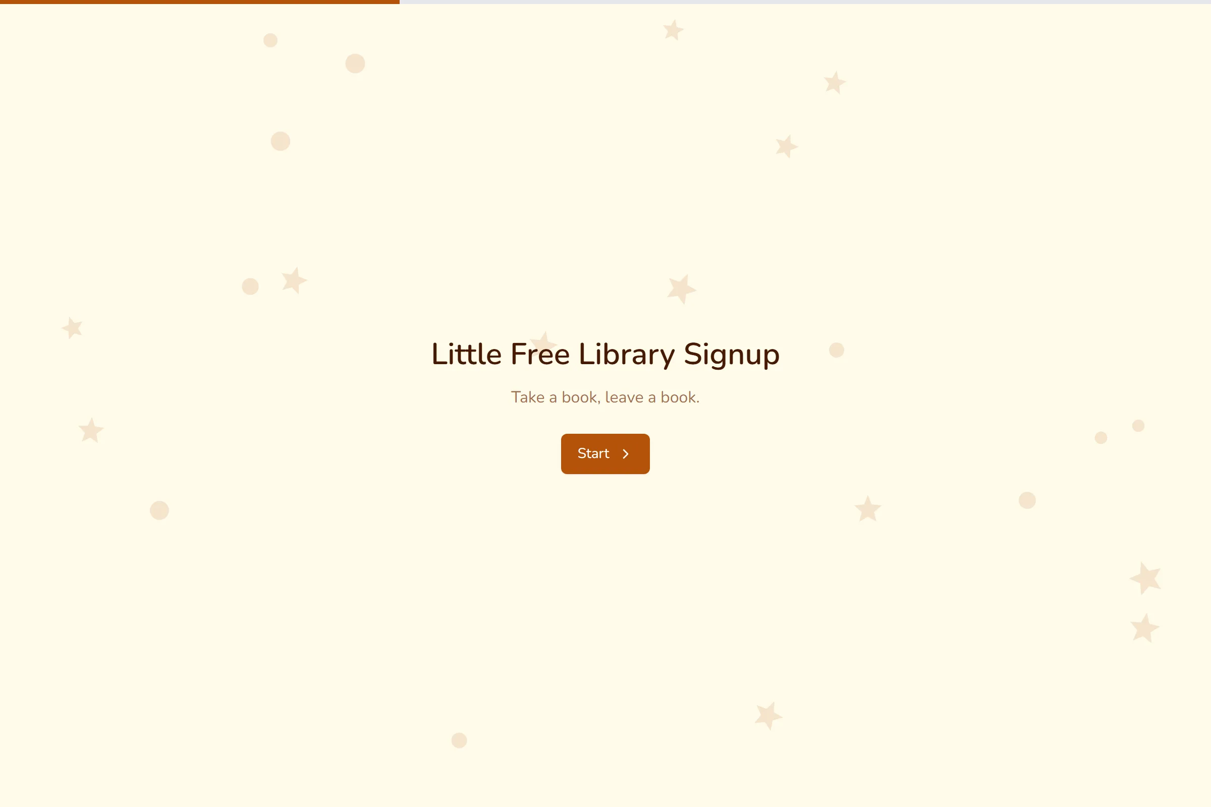 Little Free Library Signup template preview