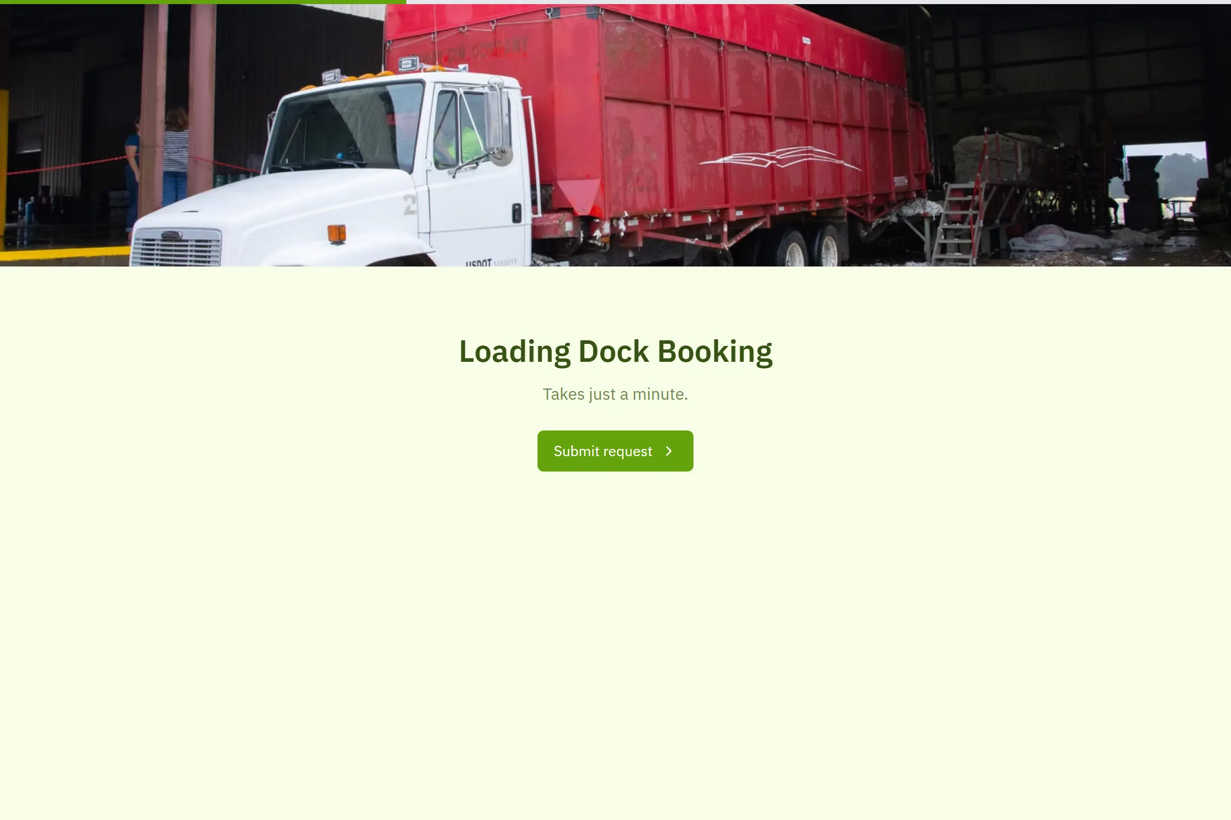 Loading Dock Booking template preview