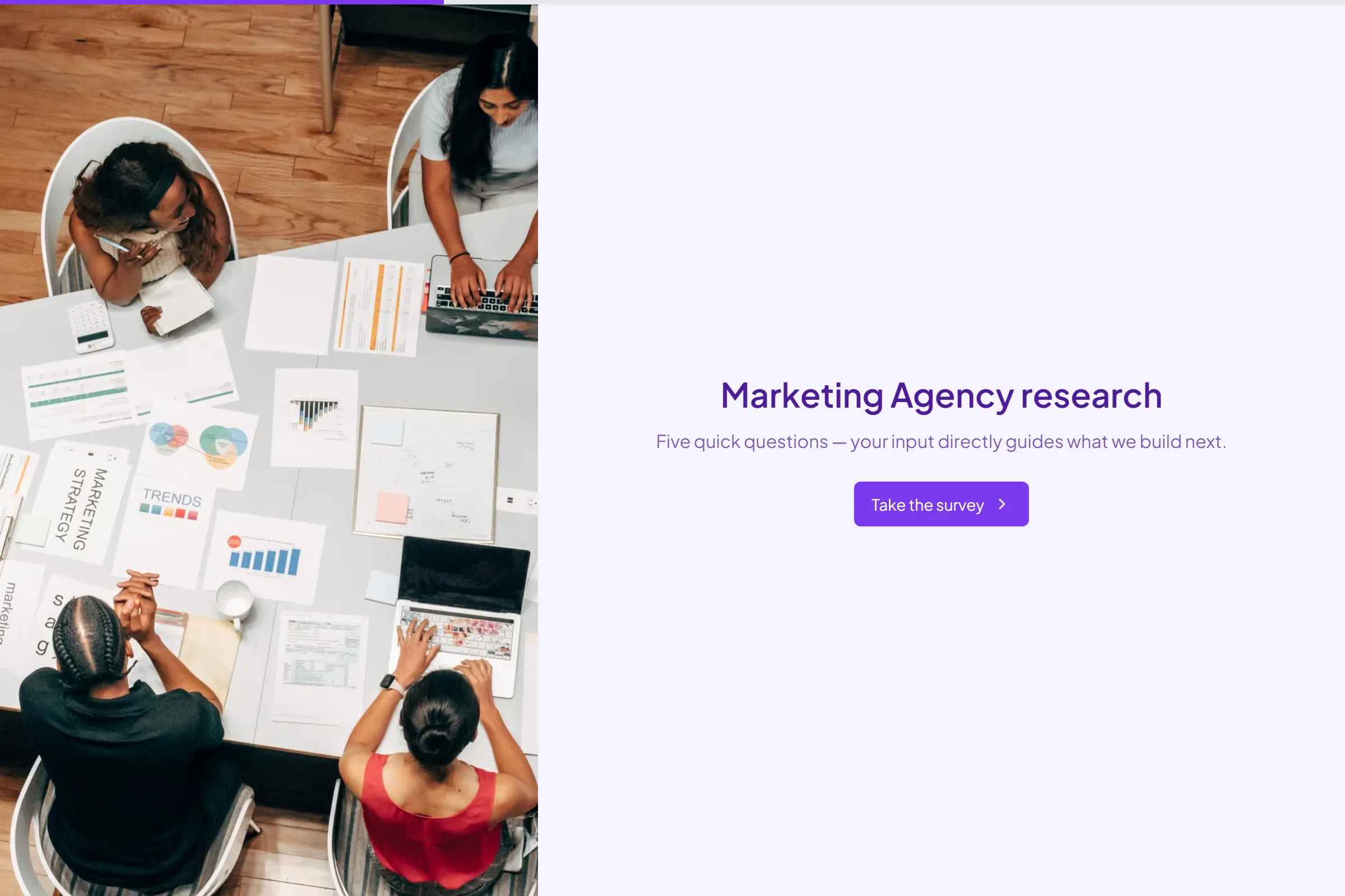 Marketing Agency Market Research Survey template preview