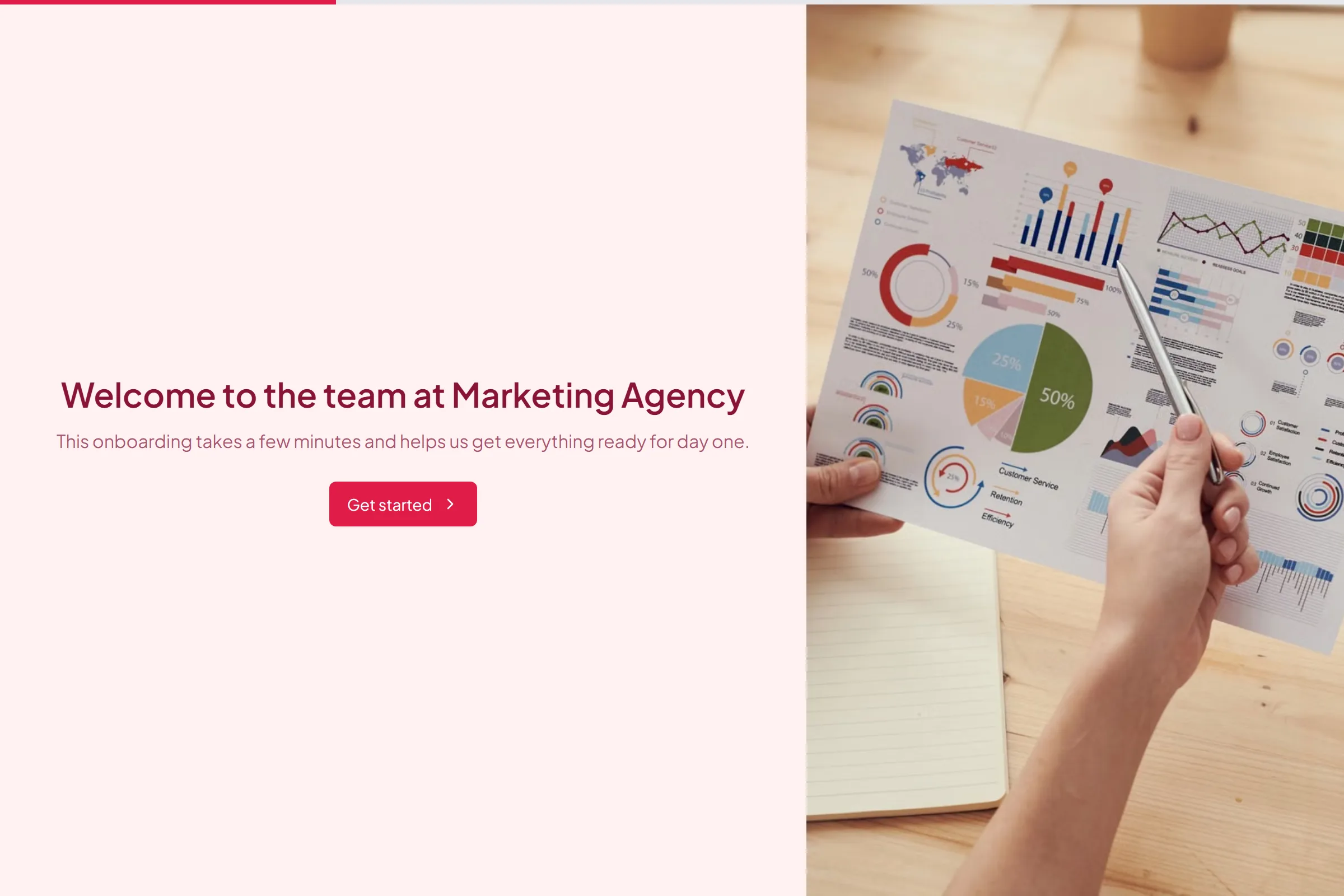 Marketing Agency New Starter Onboarding template preview
