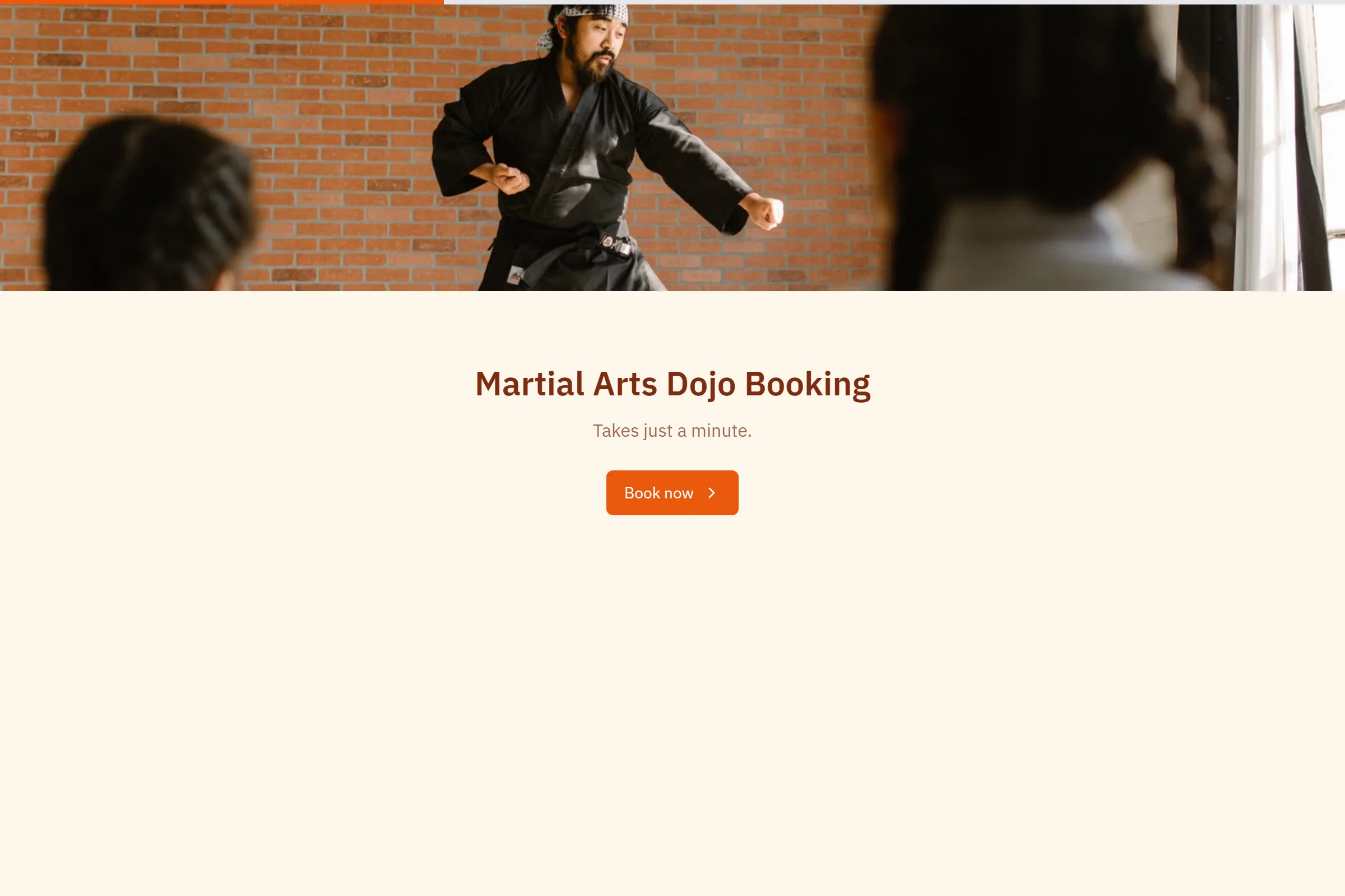 Martial Arts Dojo Booking template preview