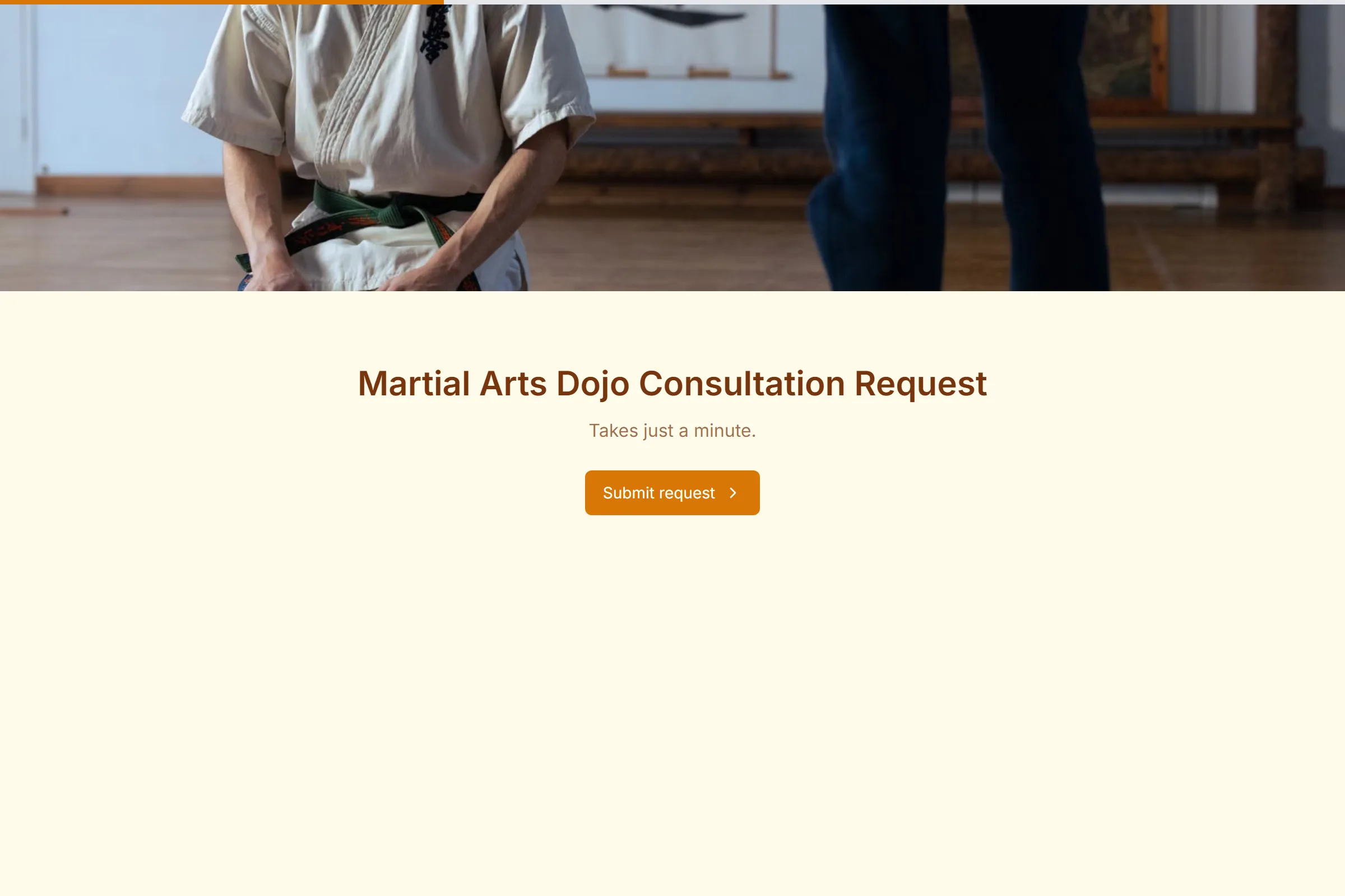 Martial Arts Dojo Consultation Request template preview