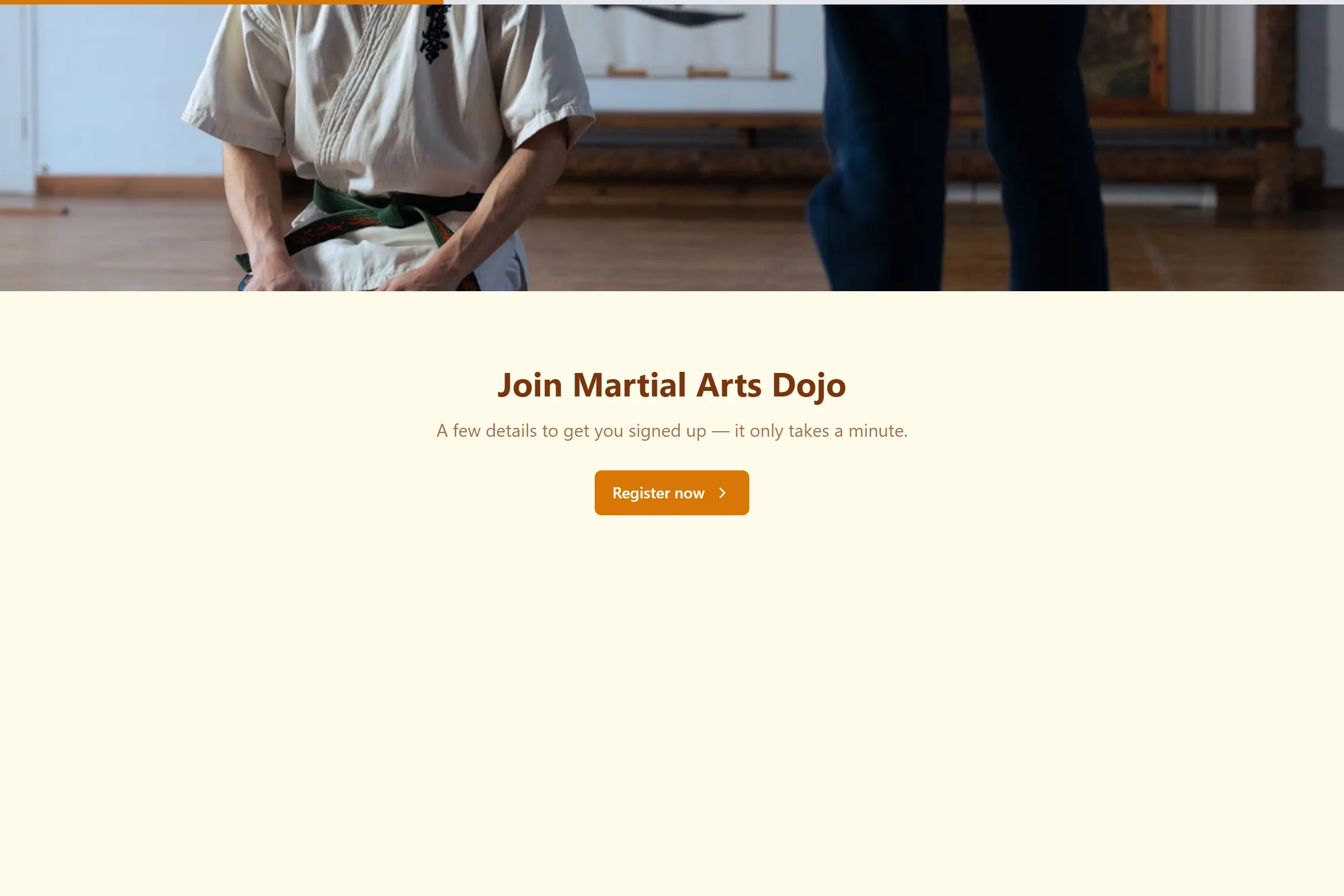 Martial Arts Dojo Program Application template preview