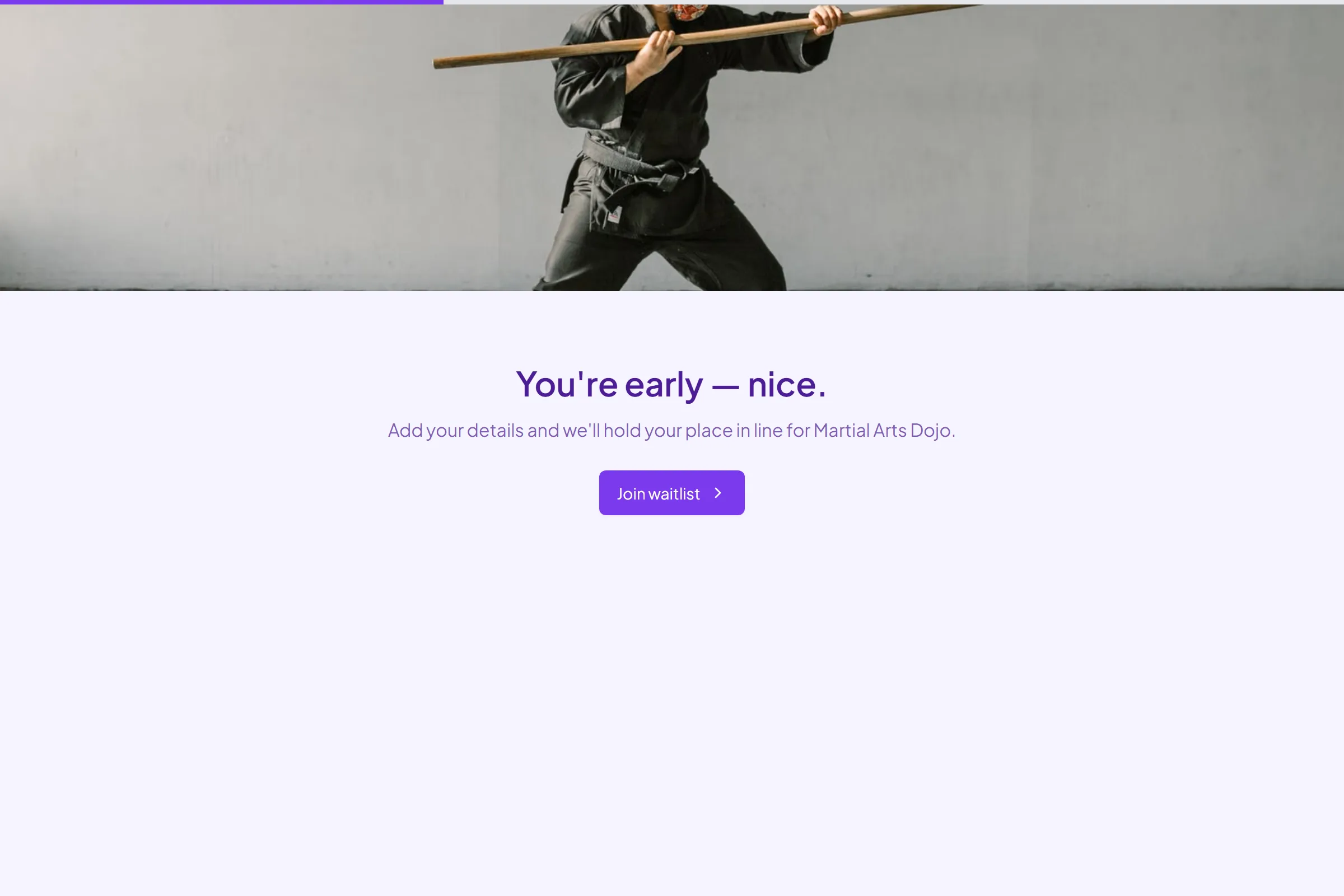 Martial Arts Dojo Waitlist template preview