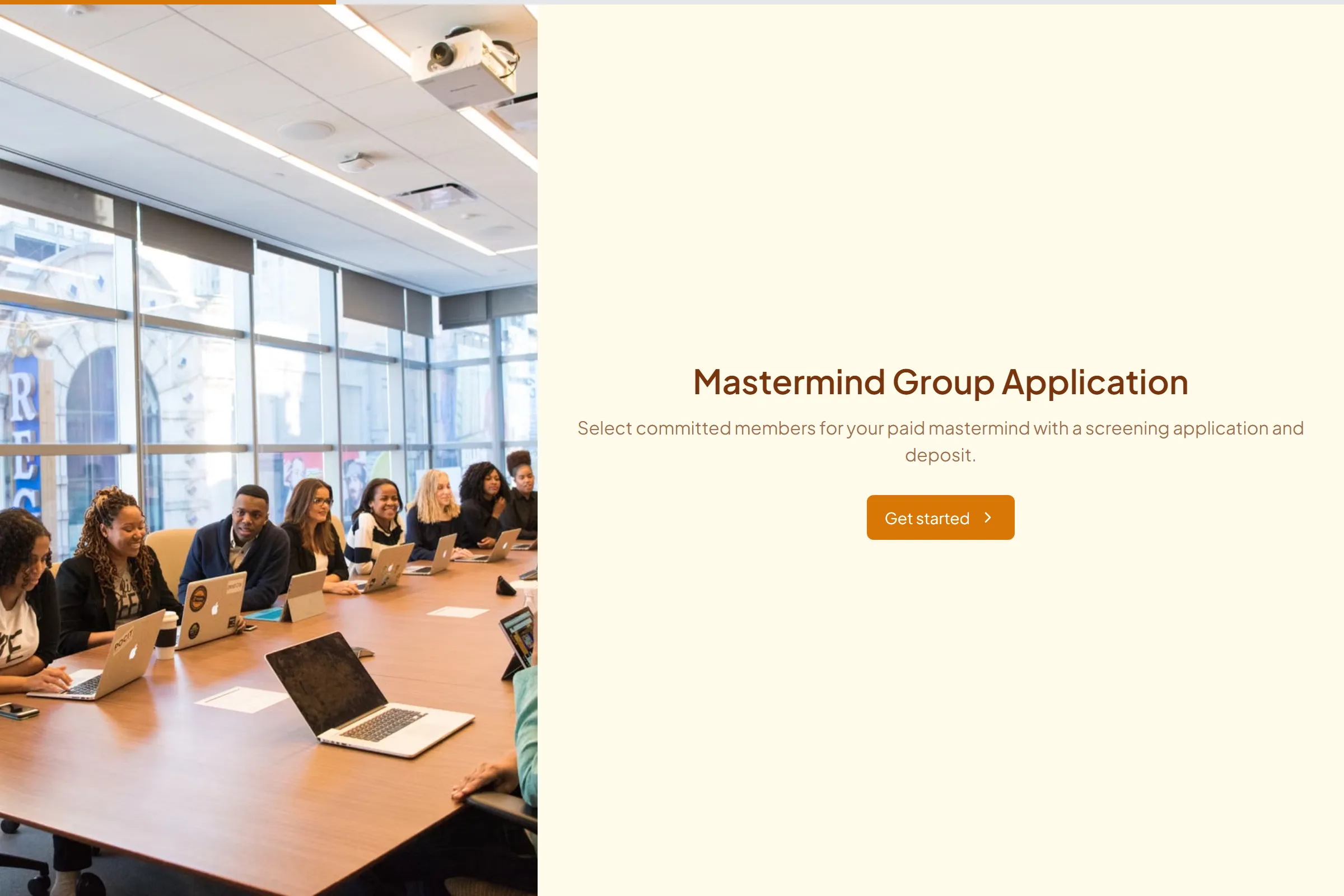 Mastermind Group Application template preview